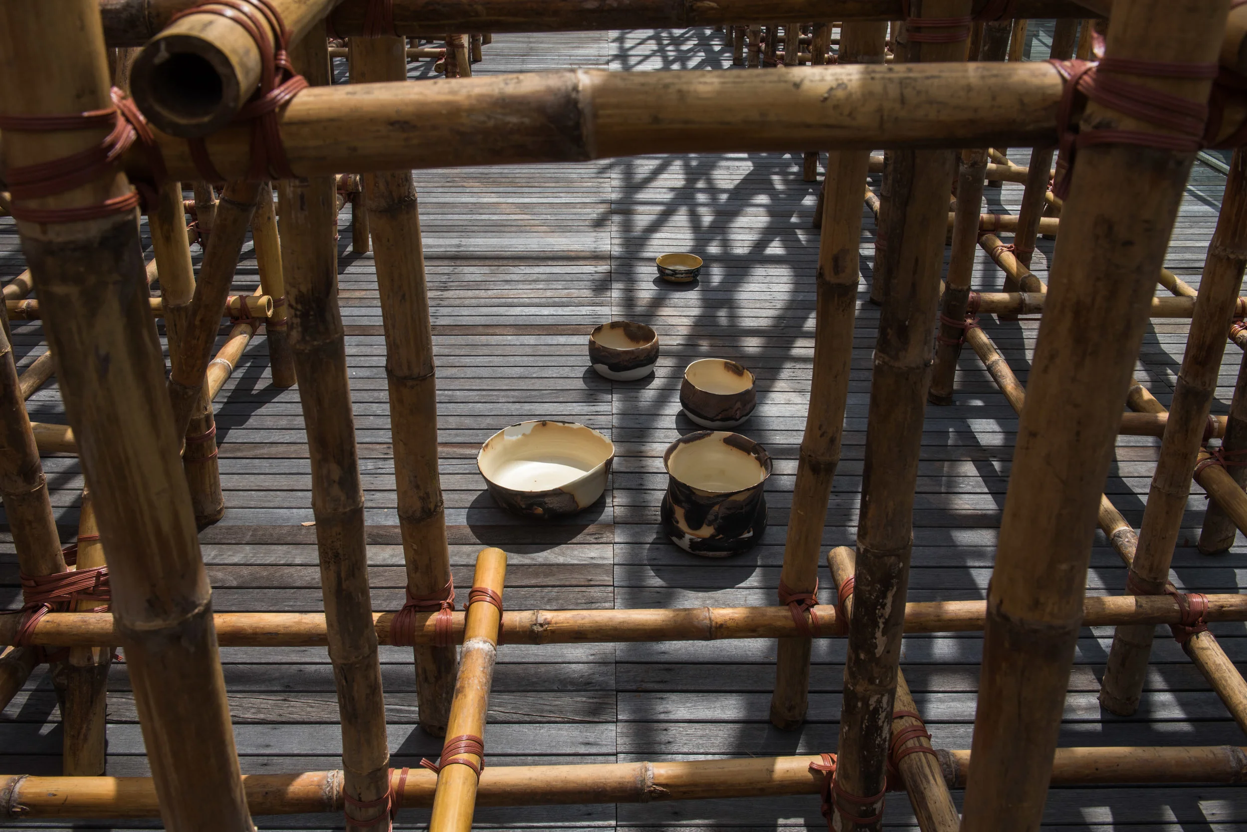 Rirkrit Tiravanija, untitled 2018 (the infinite dimensions of smallness) , 2018. Installation View, Ng Teng Fong Roof Garden Commission, National Gallery Singapore.