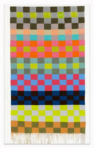 Judy Ledgerwood, Hopscotch Chelsea Rose, 2018, Oil on canvas, 76 x 46 inches