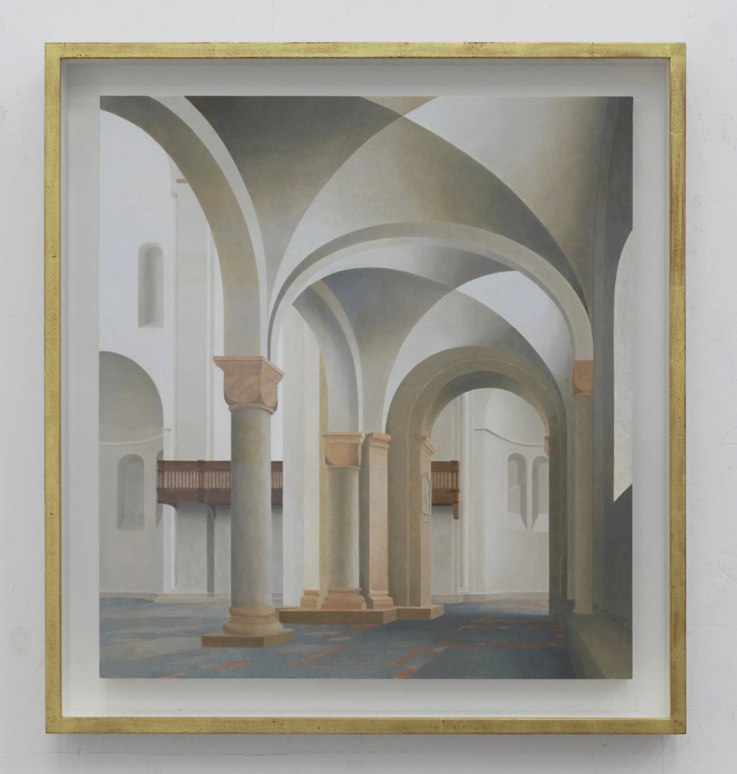 Paul Winstanley, Lost (After Saenredam), Oil and gesso on panel, 26 x 28.4 inches