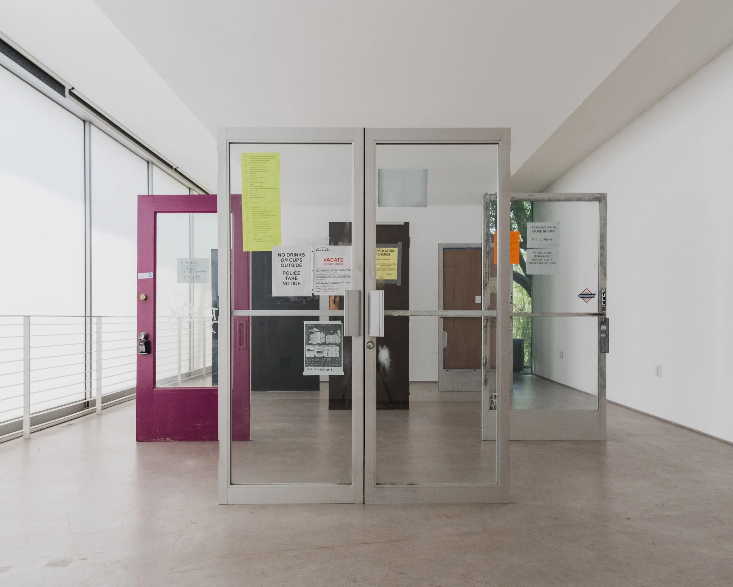 Fiona Connor, Closed Down Clubs exhibition at the Mackey Apartments, MAK Center, Los Angeles, 2018