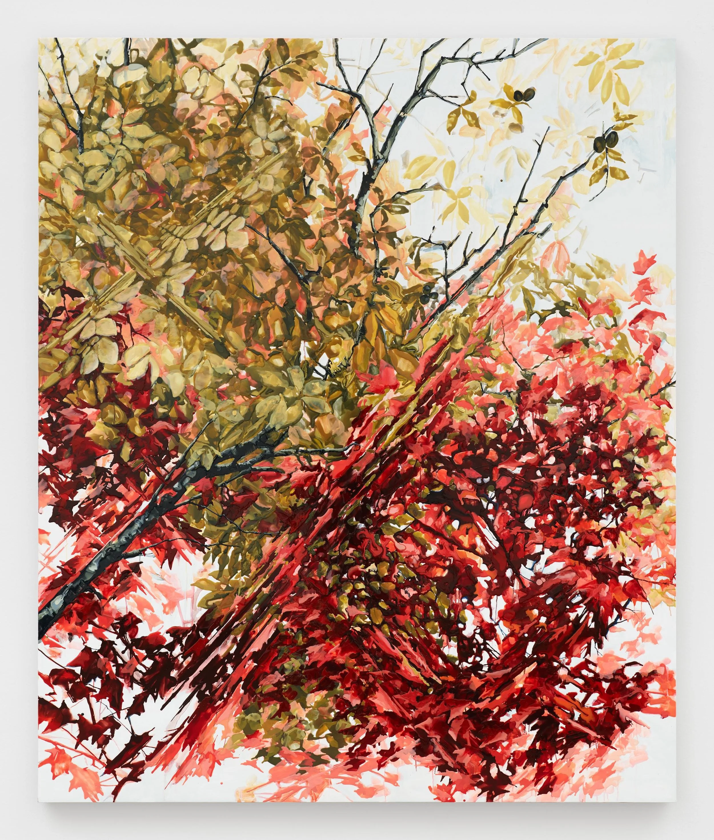 Kirsten Everberg, Walden/ Walden Pond, 2018, Oil and enamel on canvas over wood, 72 x 60 inches