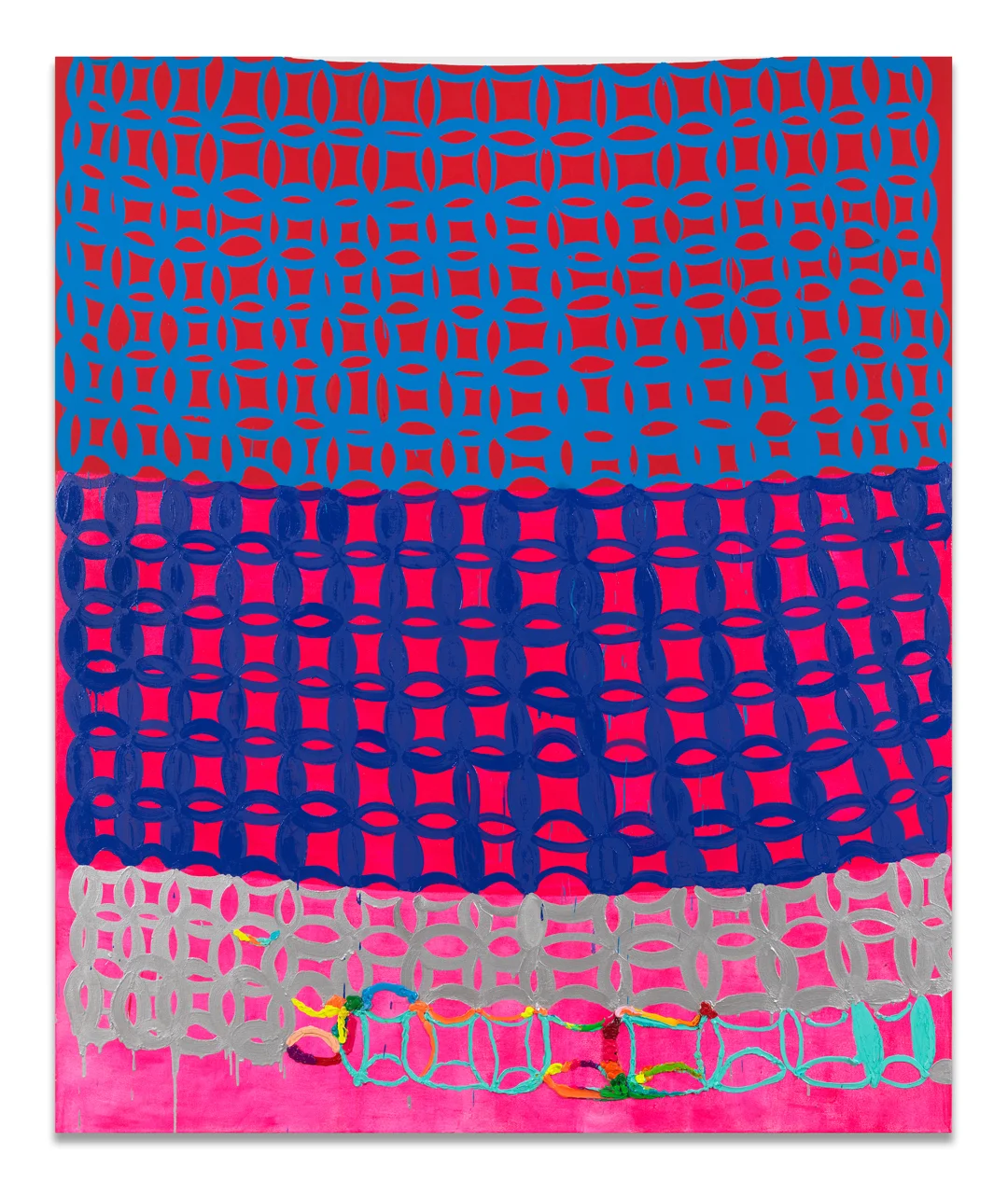 Judy Ledgerwood, Crossing Over , 2012, Acrylic, oil and metallic oil on canvas