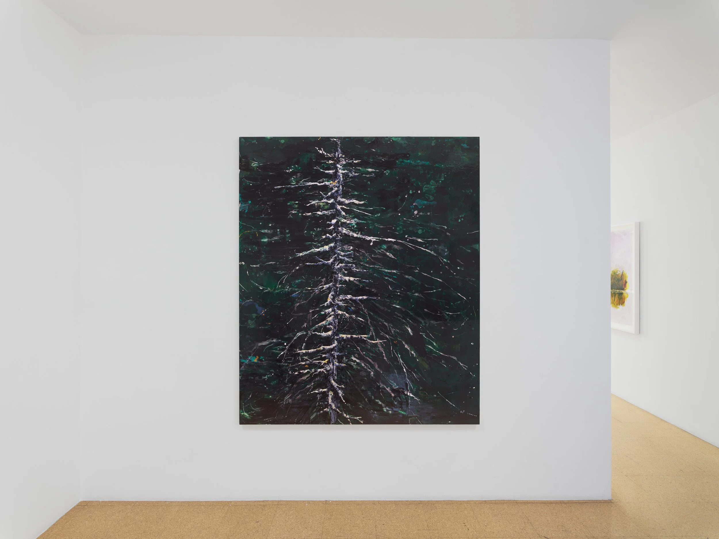 Kirsten Everberg, Hemlock, 2024, Oil and enamel on canvas over wood panel, 72 x 60 inches (182.9 x 152.4 cm). Installation view: 1301PE, Los Angeles