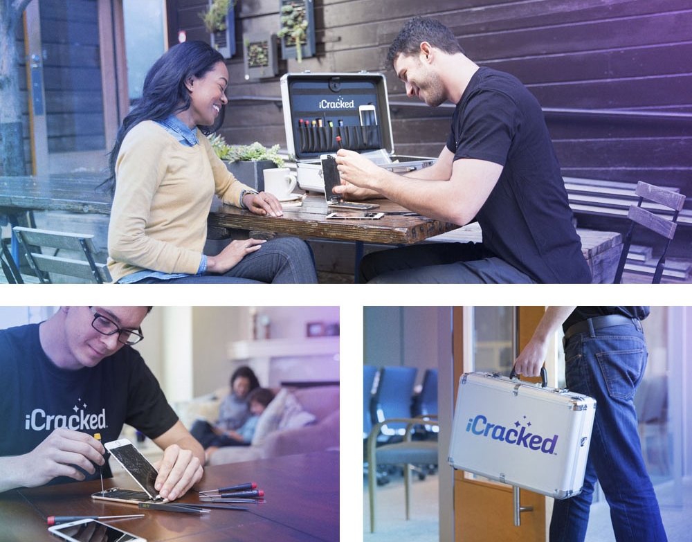   Photography Style:  New color treatments and focus on "wherever, whenever" aspect of the iCracked service, as well as a delightful customer experience. 