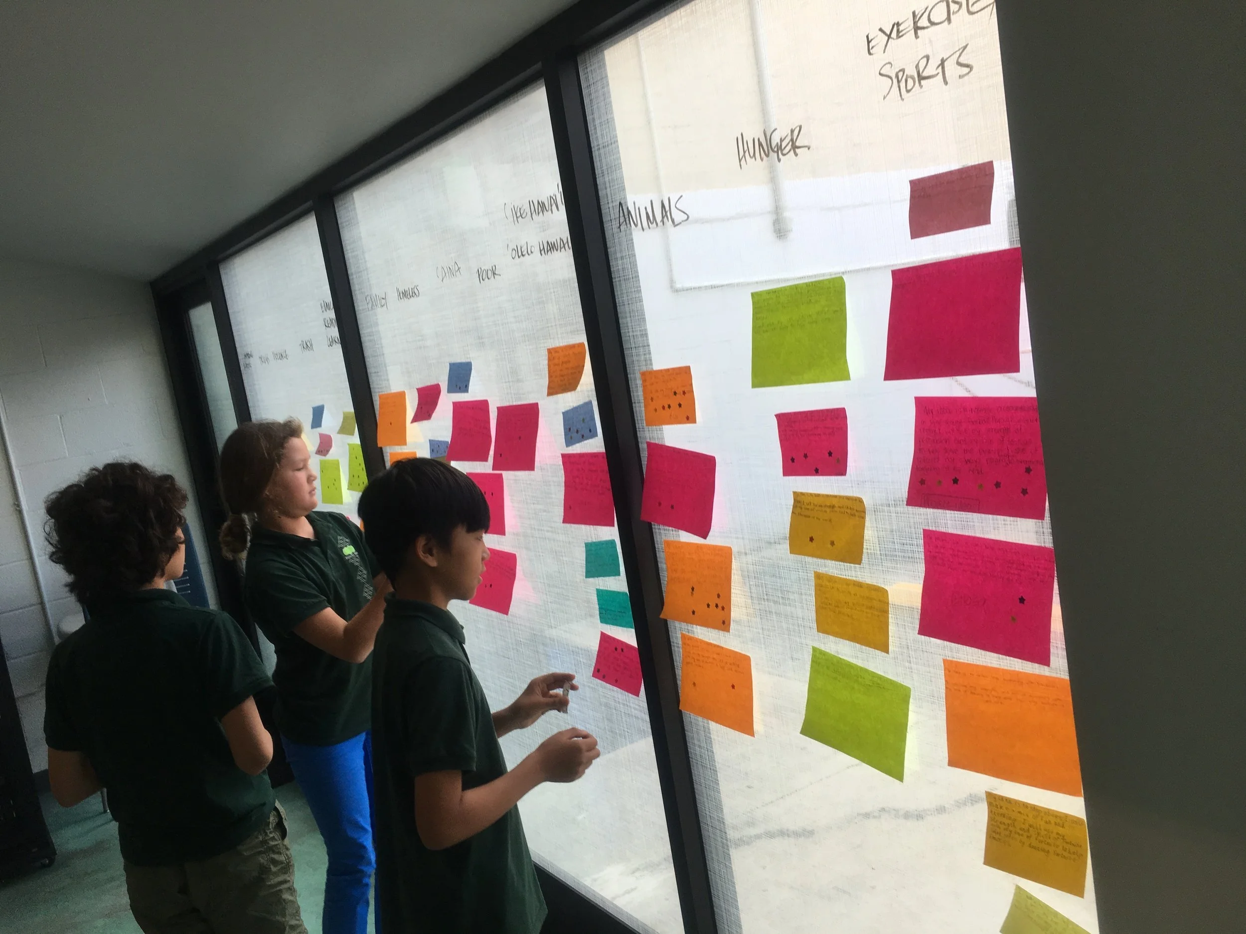 Hālau Kū Māna project creation wall, exploding with ideas!
