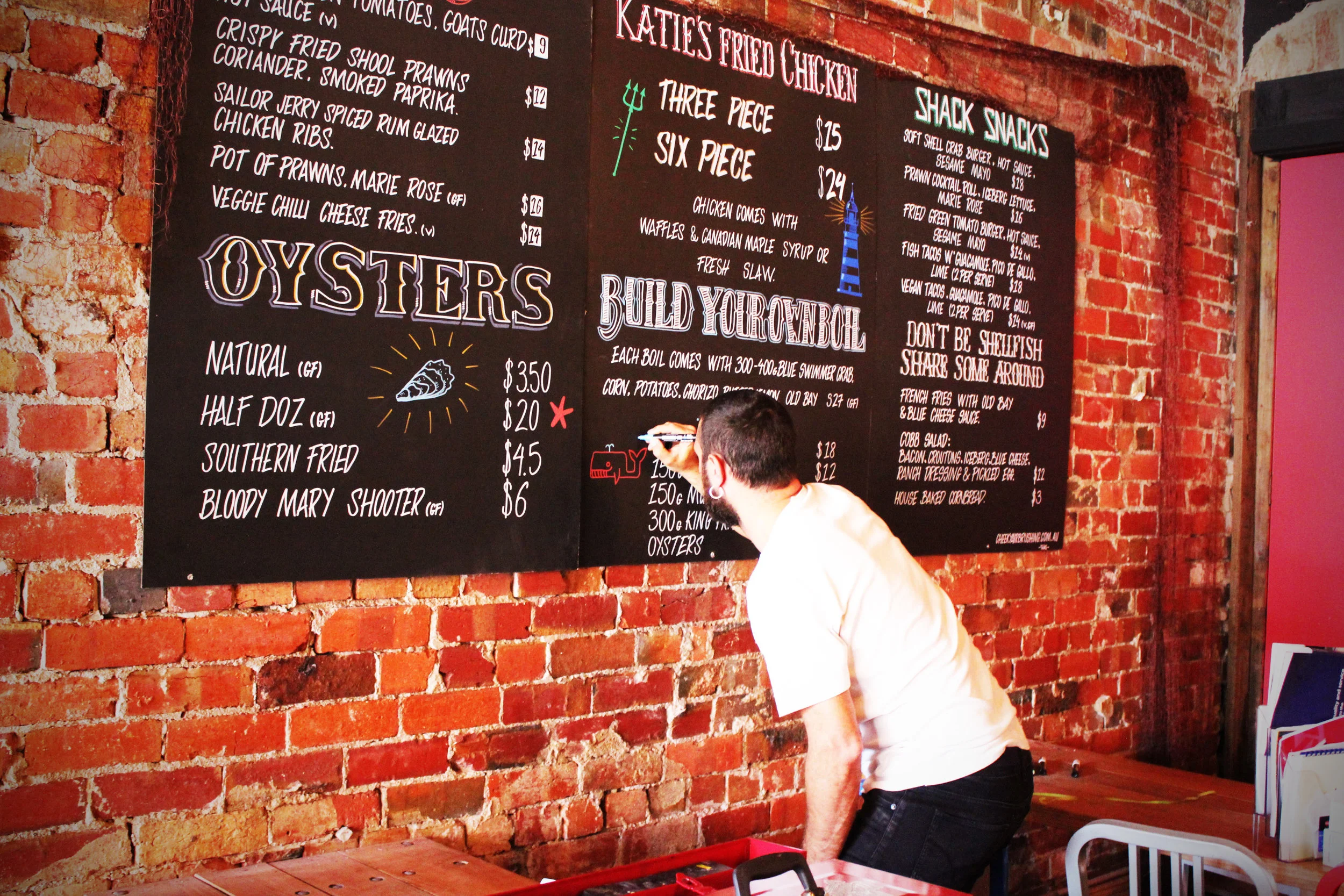 The everyday dude - Txiki - Melbourne artist - Mural Rose & Clive  - Cafe Menu