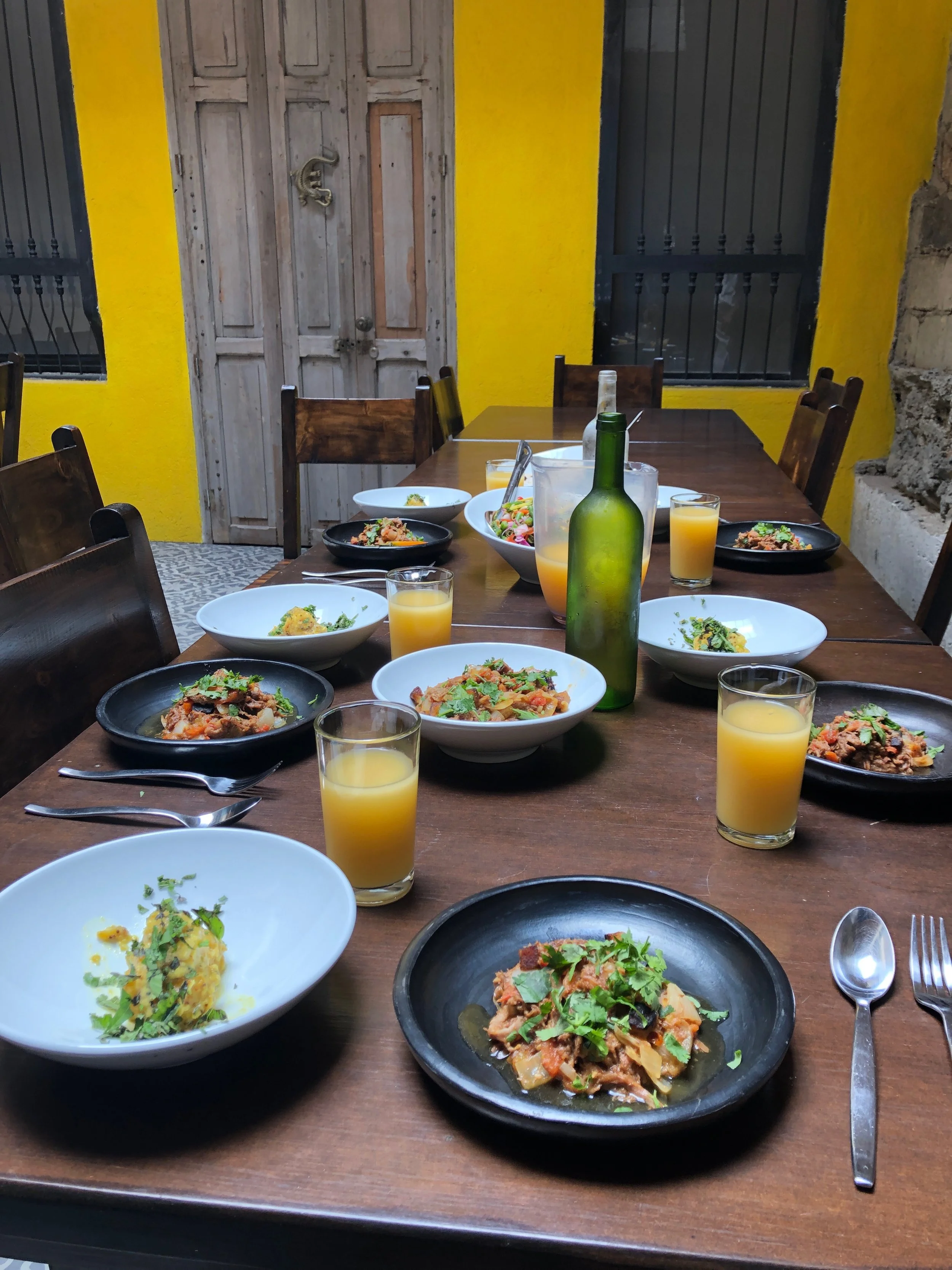 A meal we prepared together with Brian at Via Cocina (Food Train) in a cooking class at his beautiful home in Medillin.