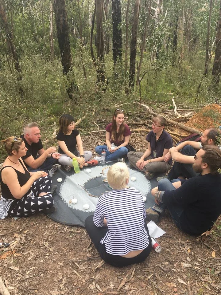 Freerange Future enjoying a Forest Bathing session with Alex at Belair National Park.