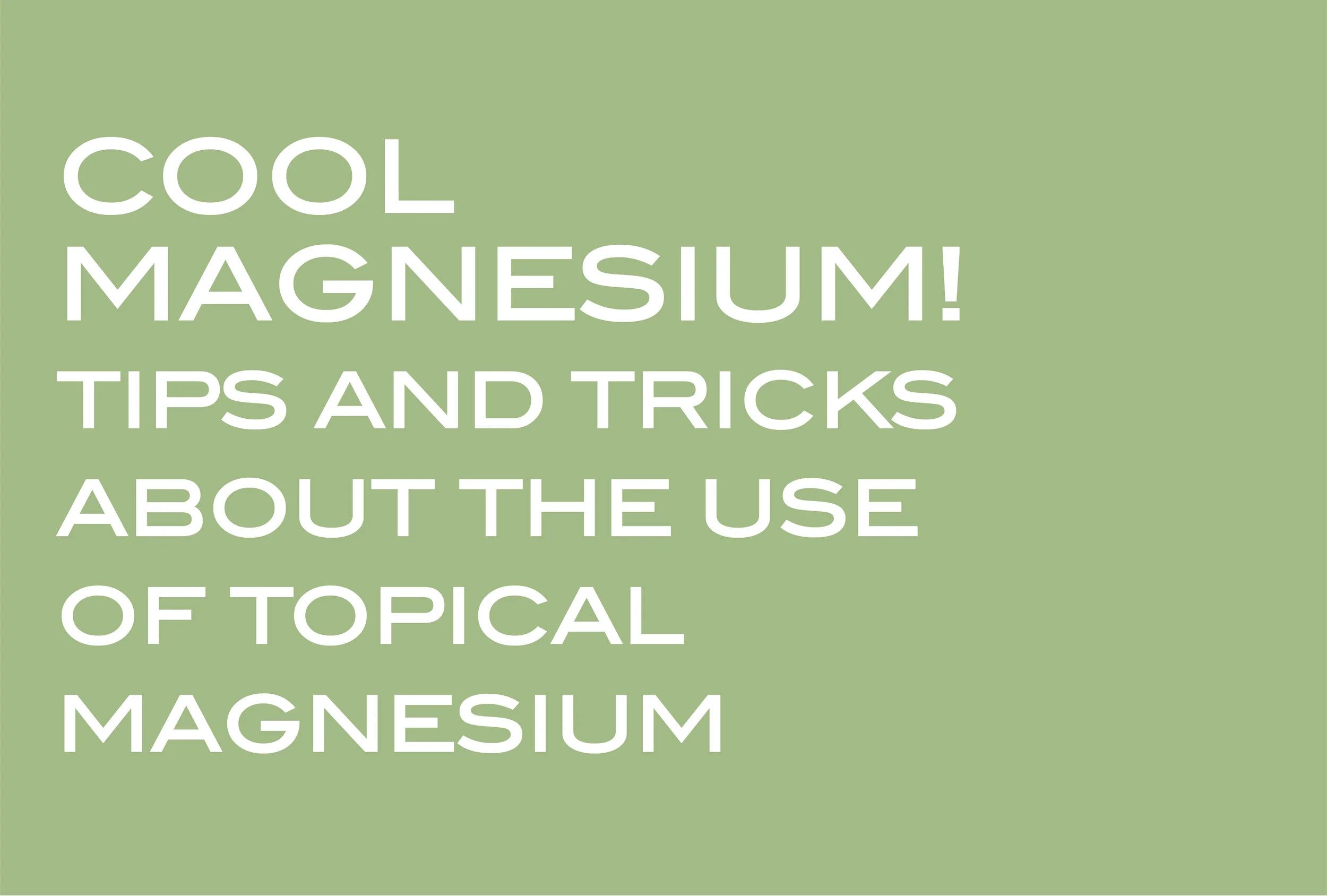 Cool Tips on how to use topical magnesium