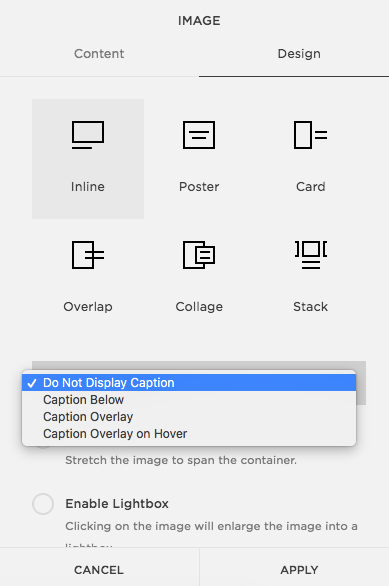 Example screenshot of creating image alt-text within Squarespace blog post for SEO.