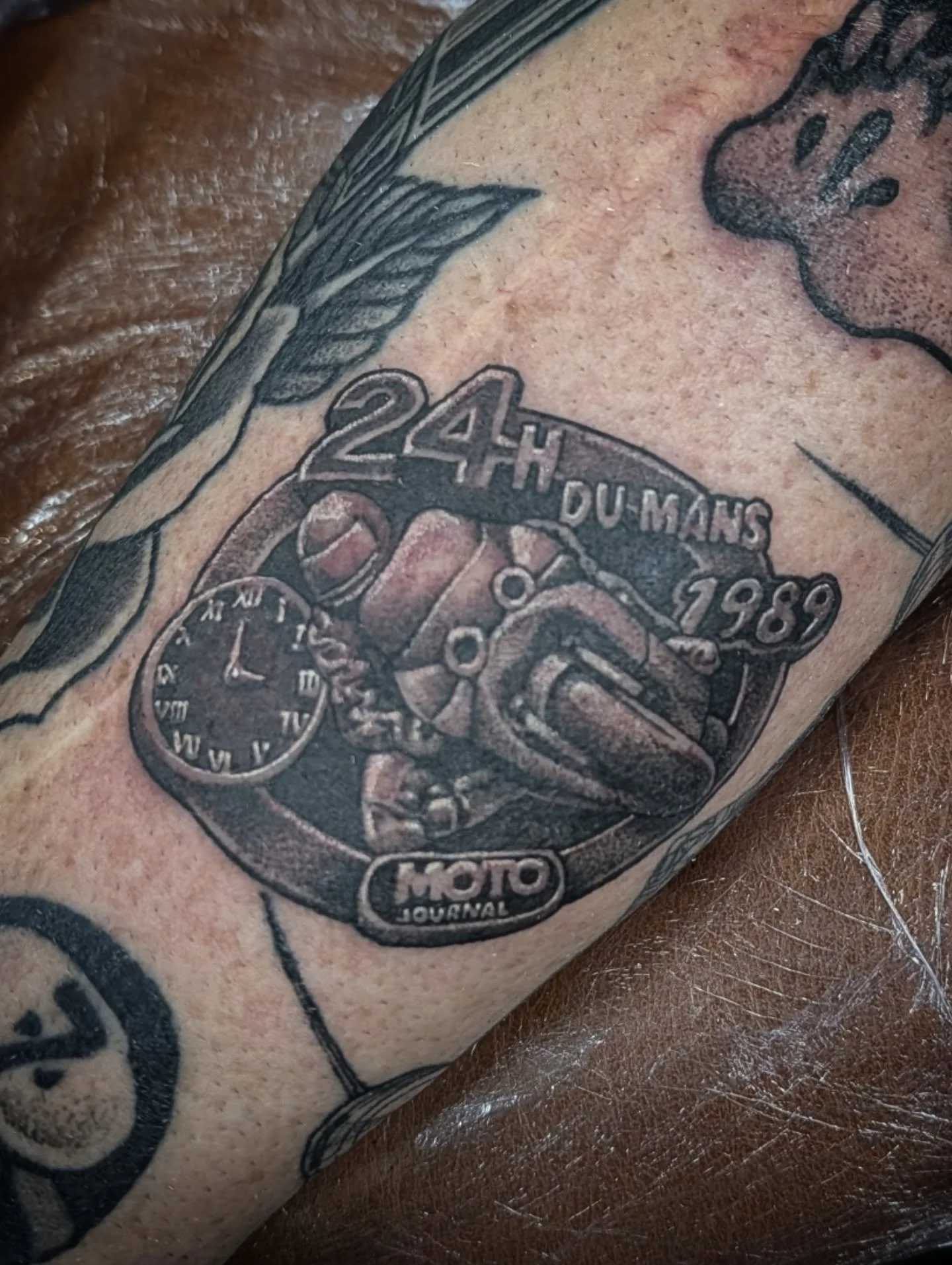 Tim got his old 1989 24 heures du man's pin badge tattooed amongst some other bits the other day, thanks as always mate! Still got one or two last gaps before Christmas - DM me before they're gone ✌️❤️