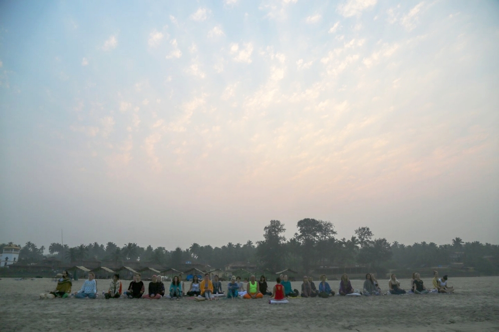 Morning meditation on the beach