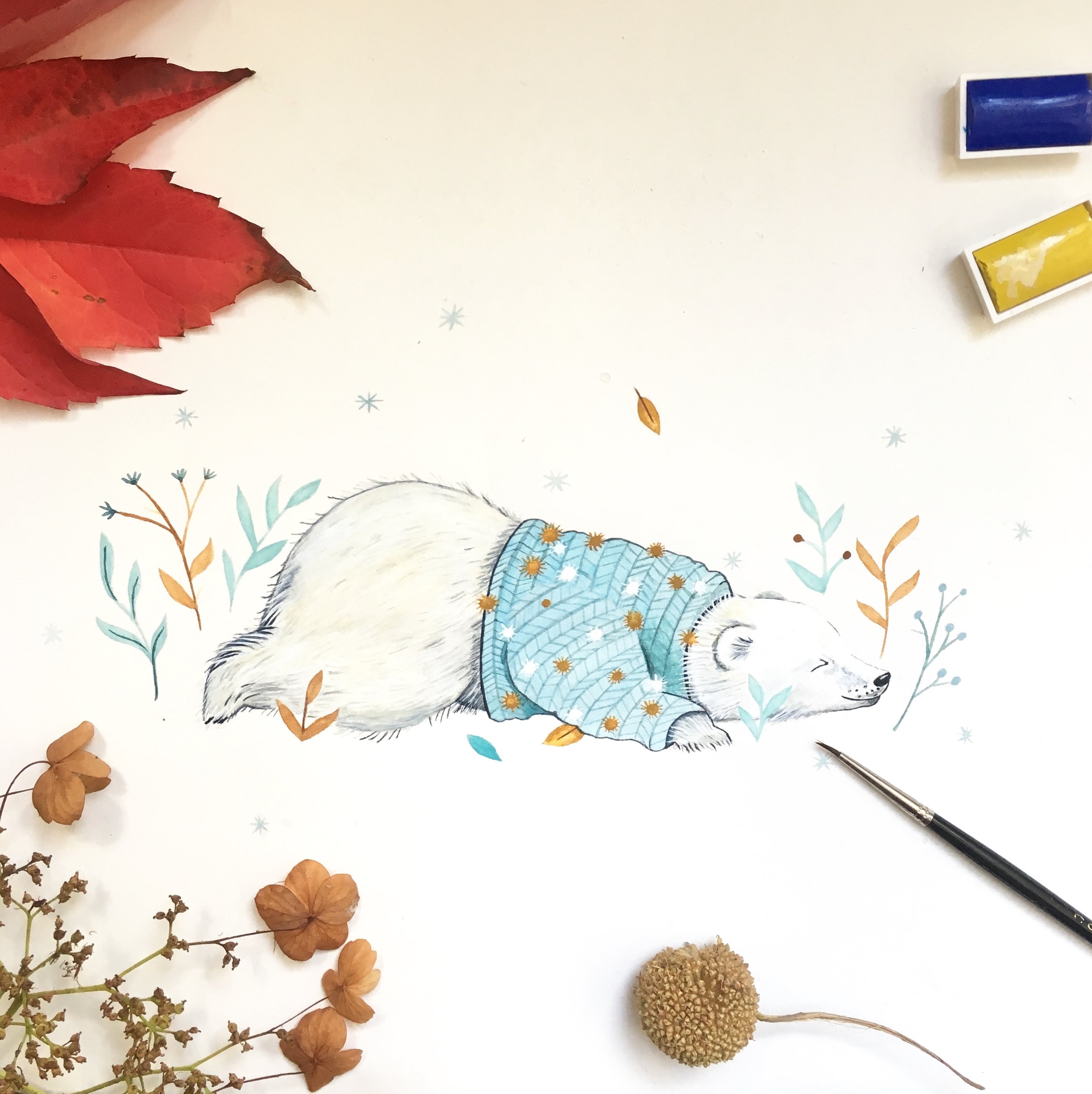 Sleeping polar bear