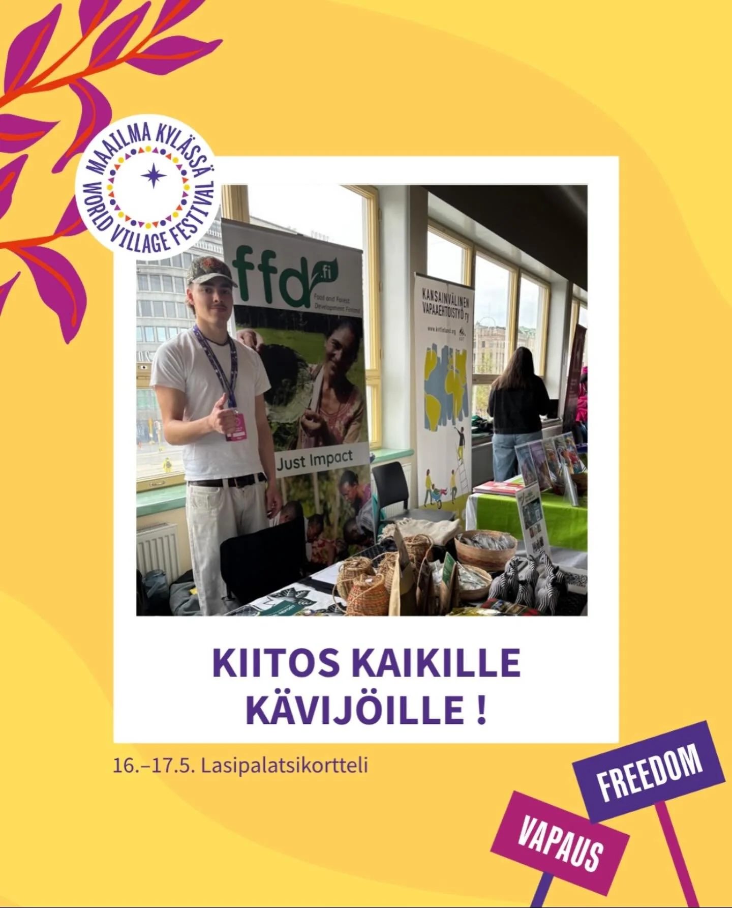 Kiitos kaikille t&auml;m&auml;n vuoden @maailmakylassa k&auml;vij&ouml;ille🙌🙌

Saimme k&auml;yd&auml; paljon kiinnostavia ja inspiroivia keskusteluja kanssanne, ja kohdata paljon erilaisia ihmisi&auml;😄

Kiitos viel&auml; @fingofi ja @maailmakylas