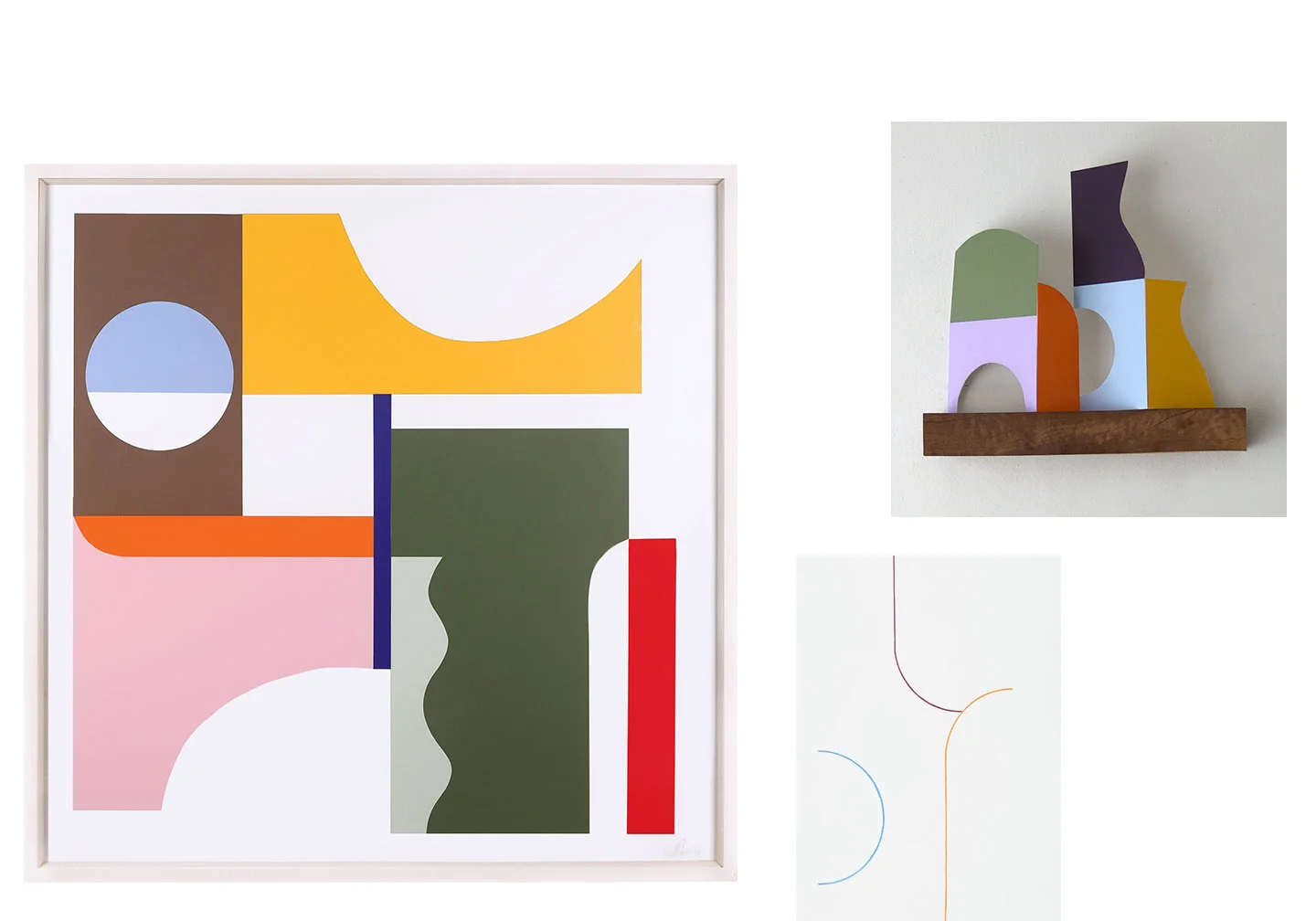 Collage On Paper (1 of 4 pieces commissioned for The Devlin hotel, Dublin 2018) 1 metre x 1 metre ’Incomplete Shapes’ - from a series of drawings - 2018 Paper Sculptures - 2018