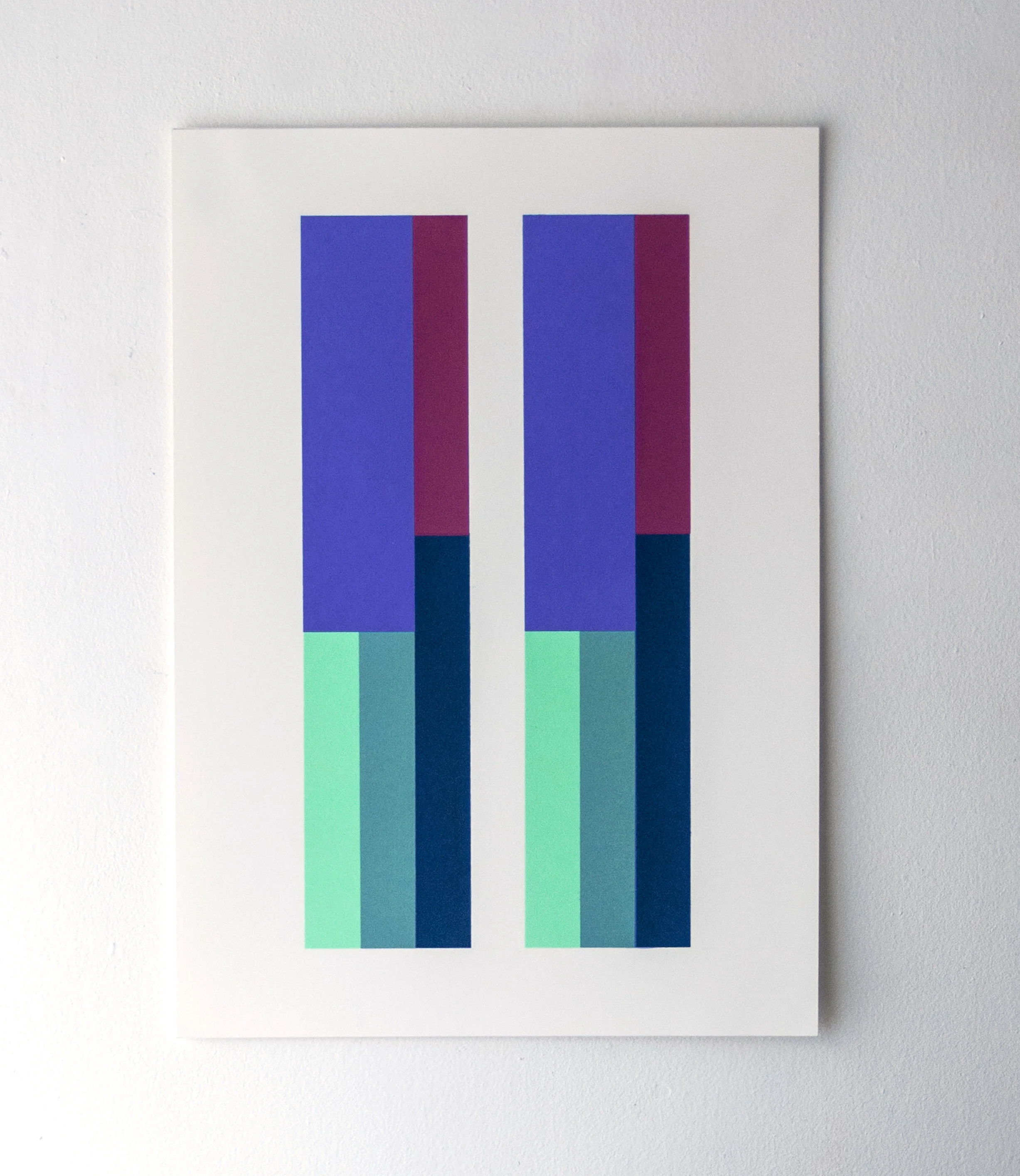 Unframed blue geometric print