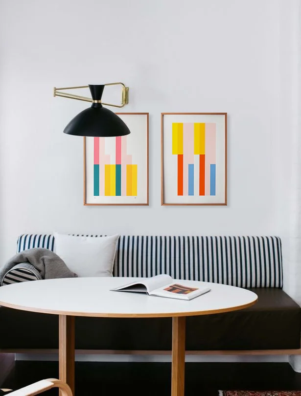 Interior styling shot with 2 geometric prints
