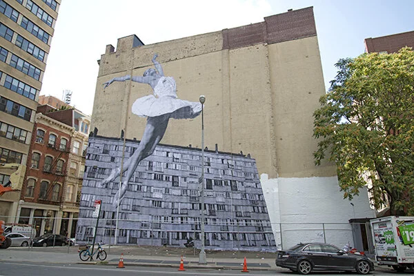 JR art installation in Tribeca. Photo: courtesy JR.
