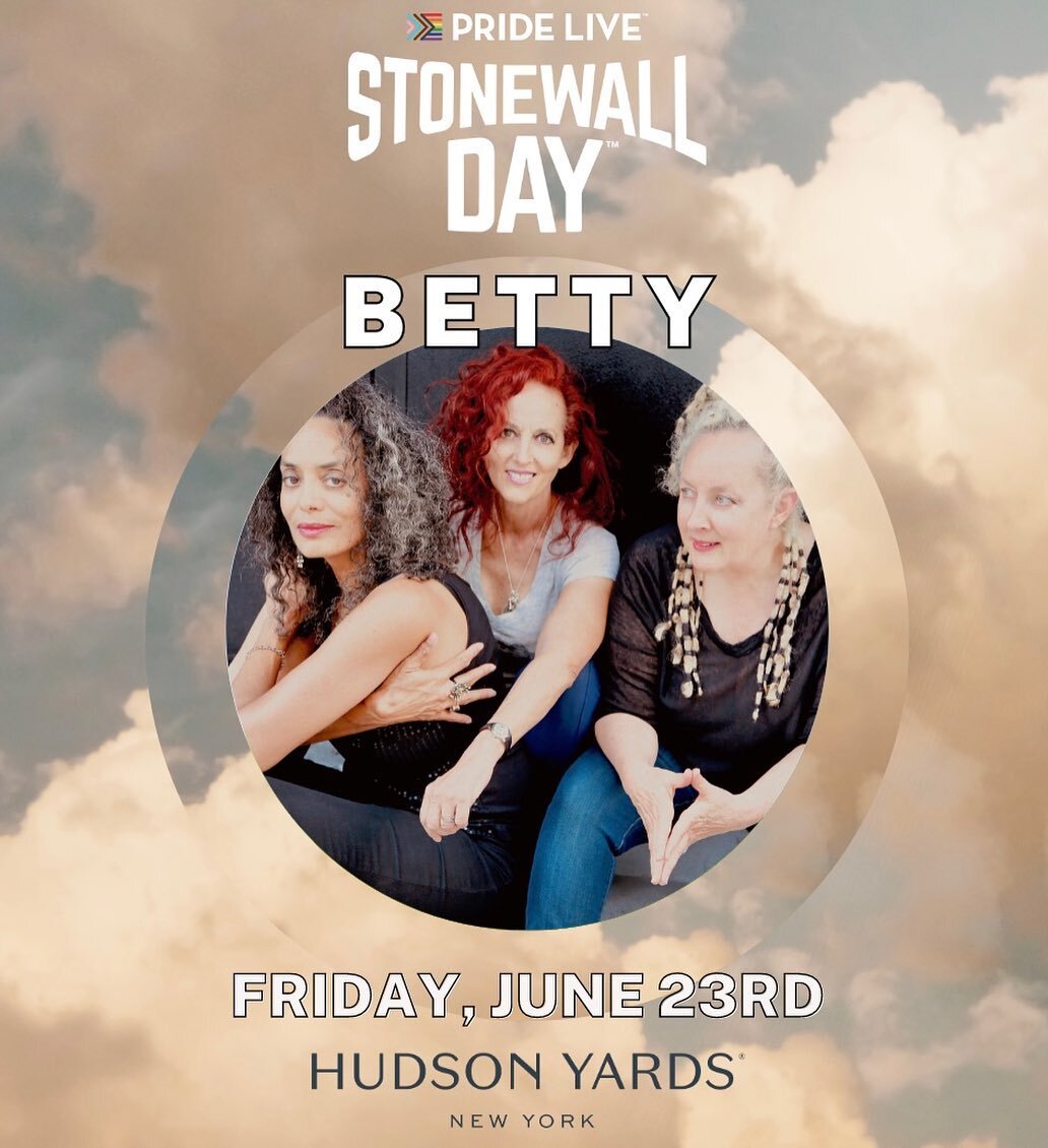 Repost @prideliveofficial Cue the countdown for @bettyrules at #stonewallday2023 ! Since the late 80s, BETTY has heavily incorporated their activism into their music, championing the rights of women and the LGBTQ+ community with every medley. This ye