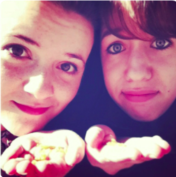 Here pictured: freshmen elen and joy eating goldfish which embody three of their greatest delights: salt, cheese, and carbohydrates. 