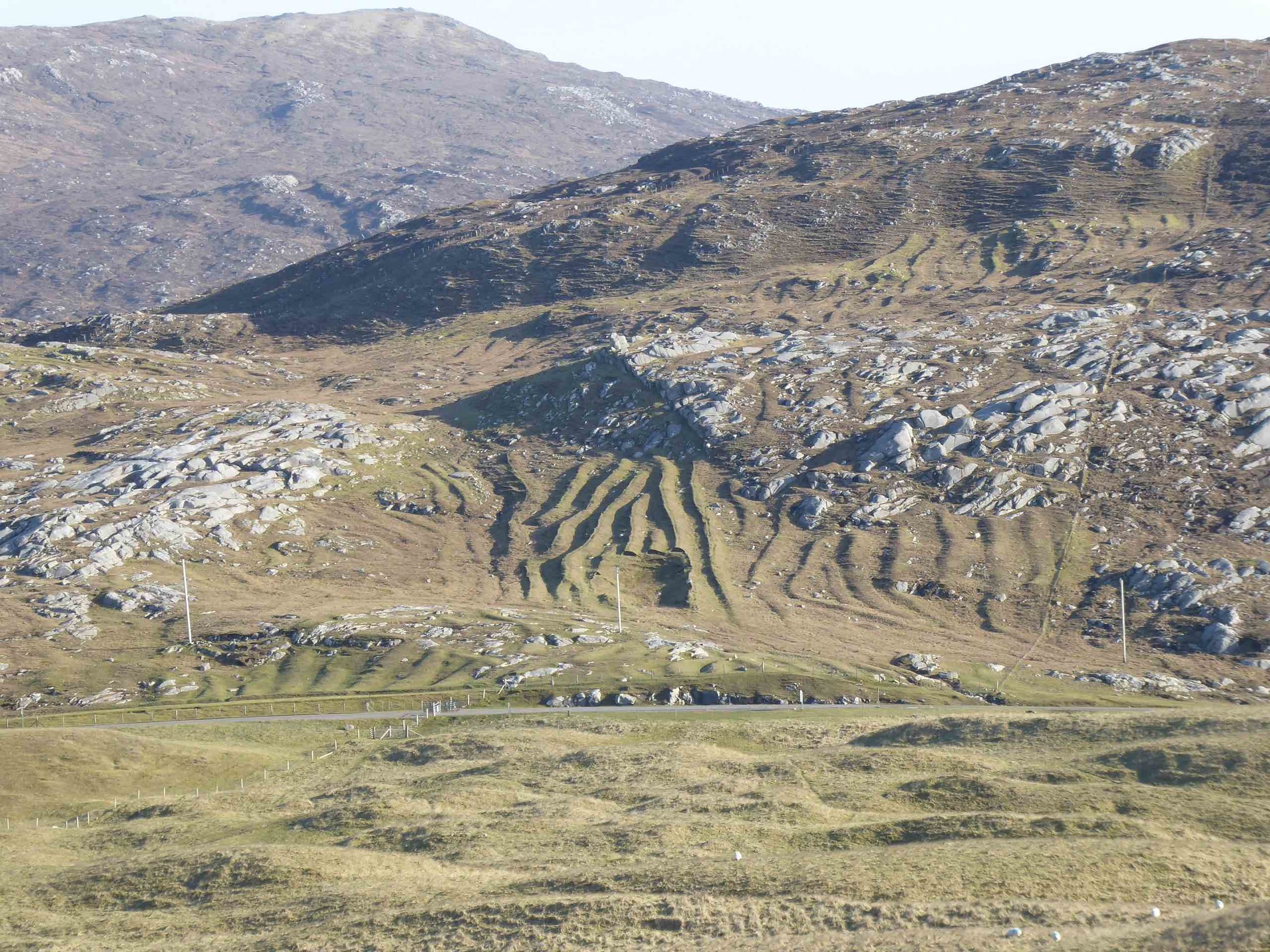 peat scarred hillside