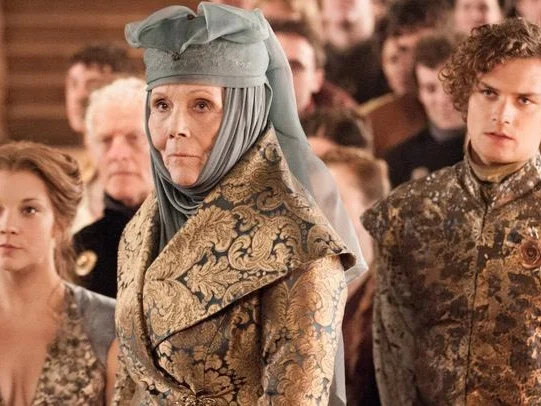 The florals, soft colors, and draping fabrics of House Tyrell.