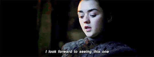 Arya adjusting her list to just the one name: death - Maybe cersei is still there too. Probably, eVen