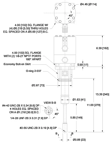 DE-202E Cold Head with Economy Bolt-On Aluminum Skirt