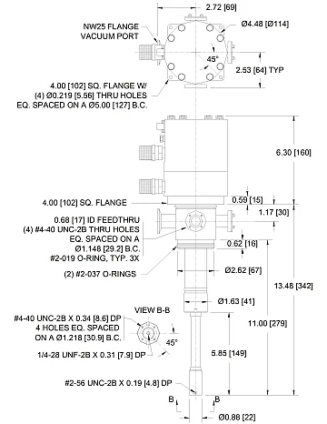 DE-202I Cold Head with Welded Stainless Steel Instrumentation Skirt