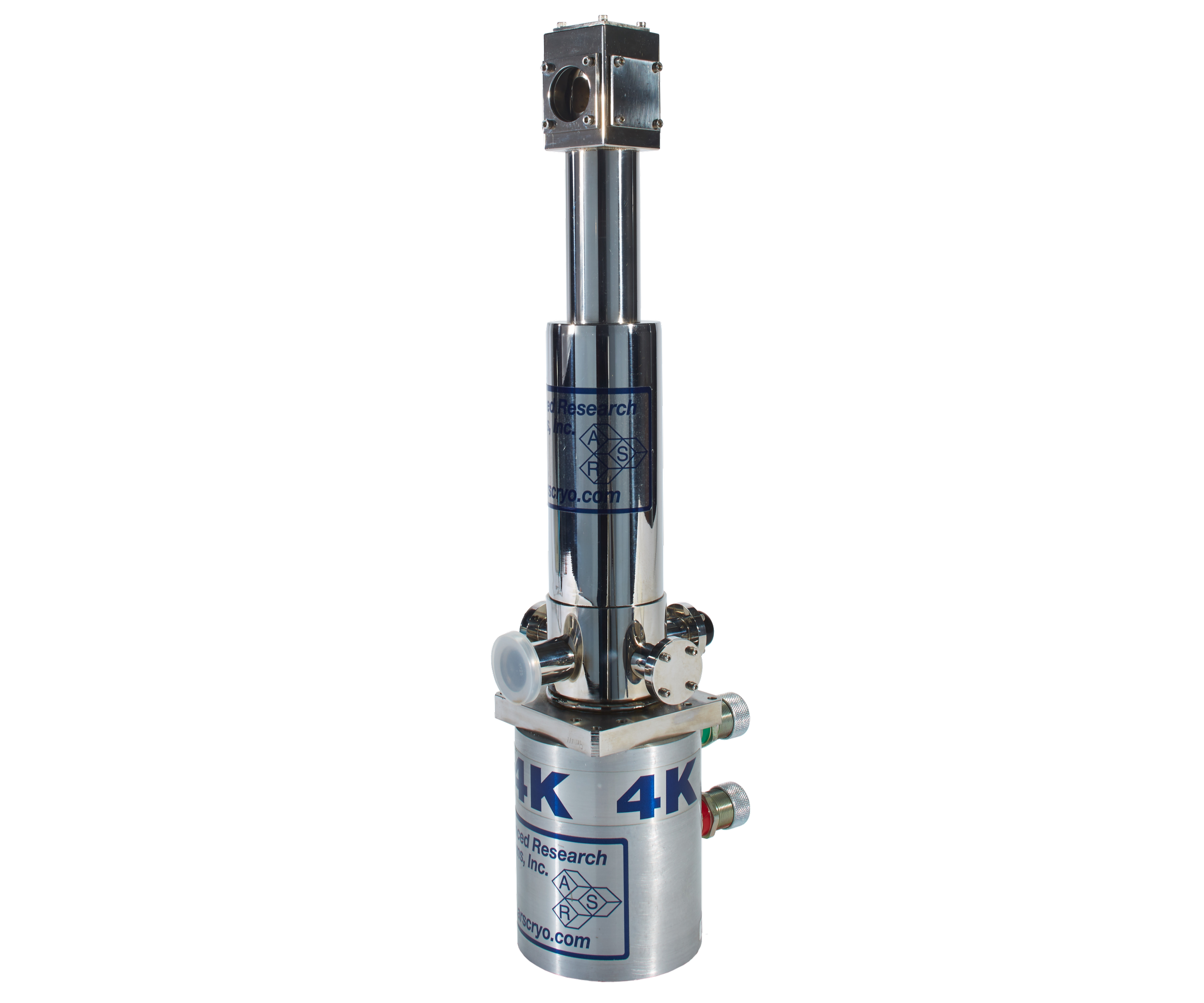A closed cycle cryostat for optical spectroscopy, with a compact stainless-steel vacuum chamber and feedthrough ports