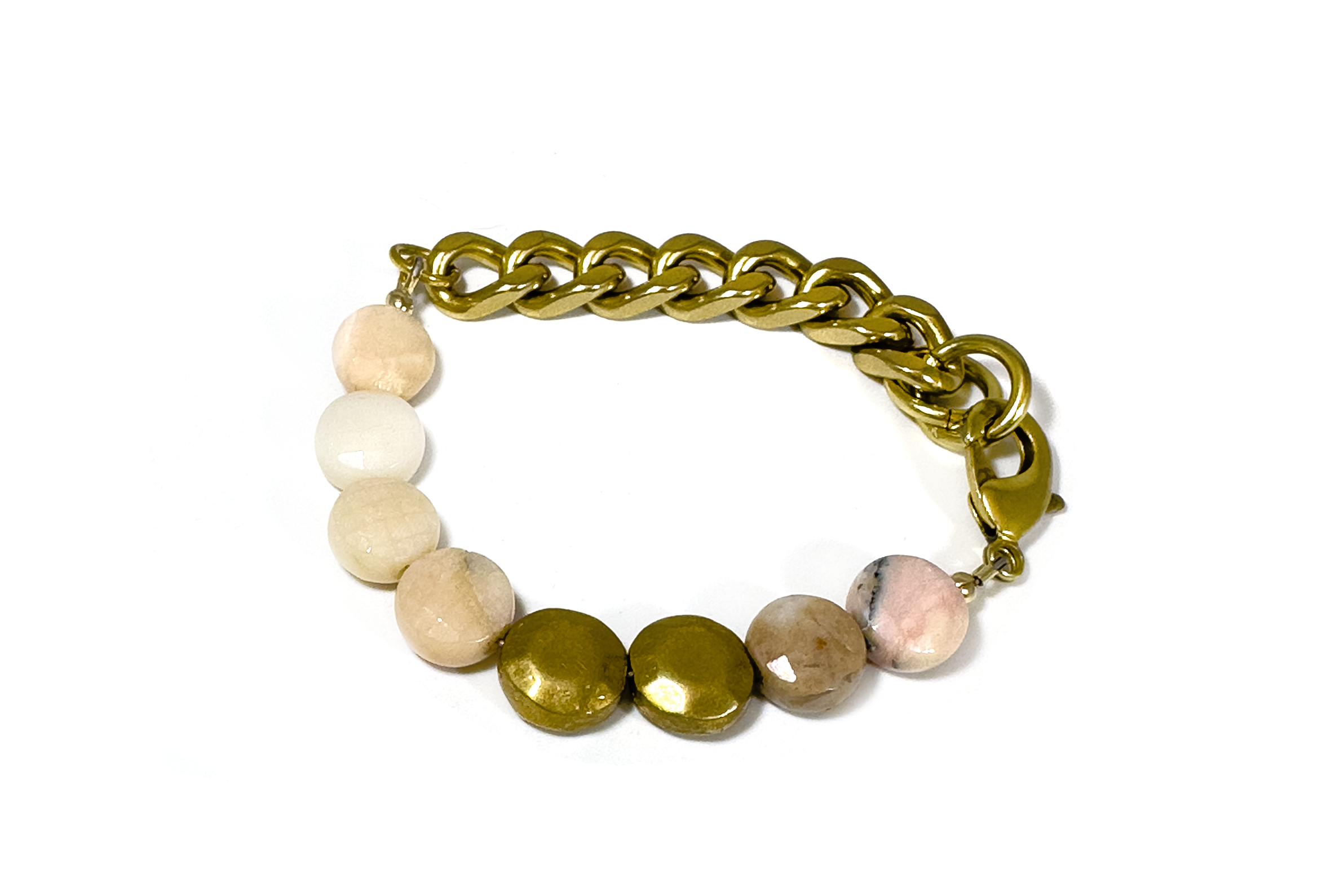 REMIX: PINK OPAL & BRASS SAND DOLLAR