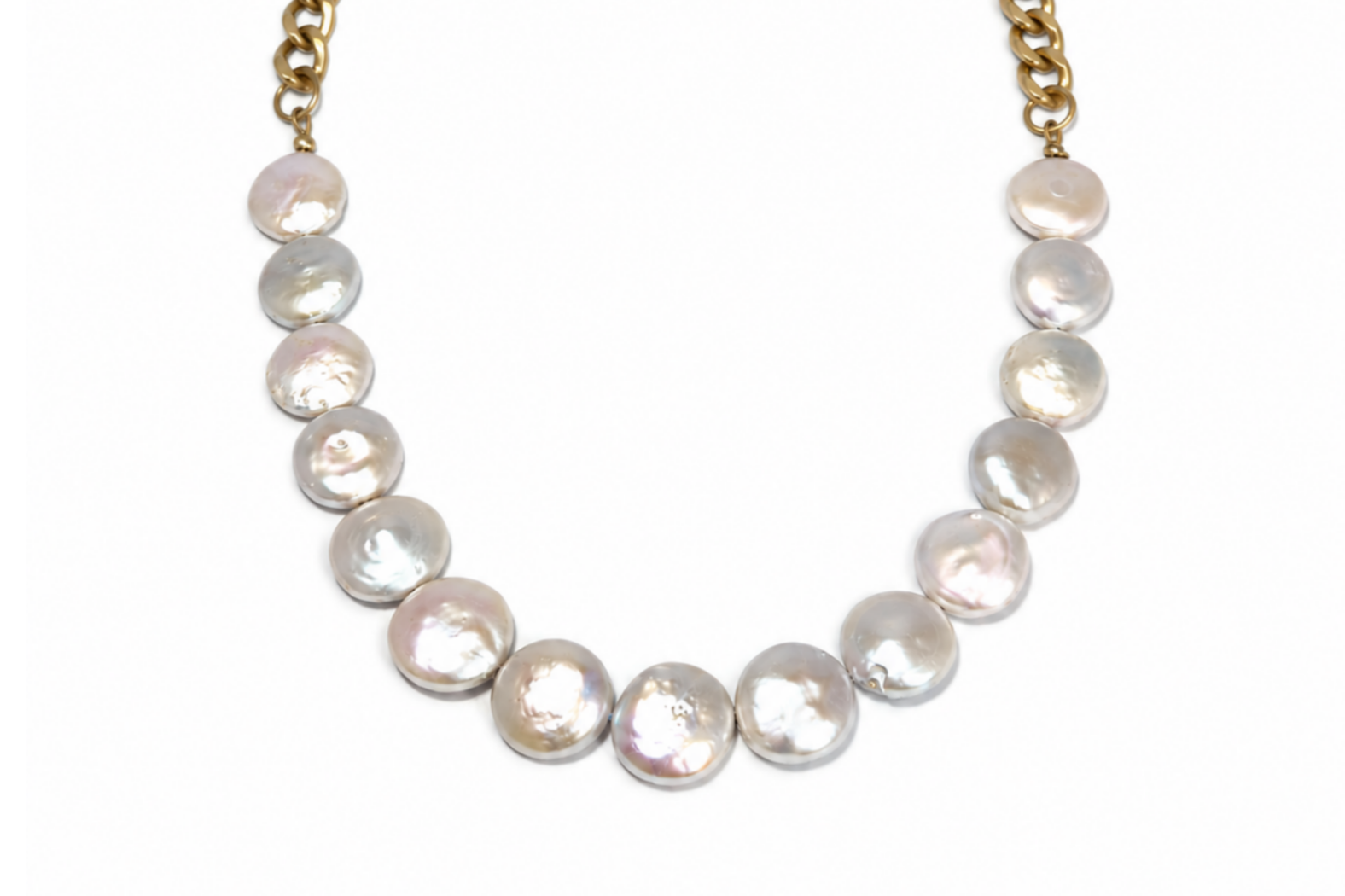 PEARL COIN & CURB NECKLACE
