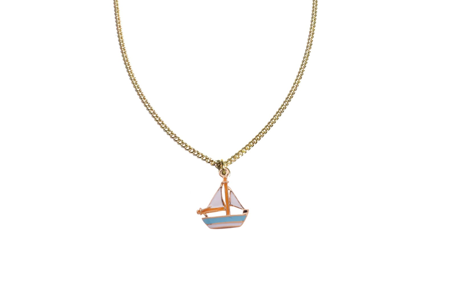 ENAMEL SAIL BOAT NECKLACE