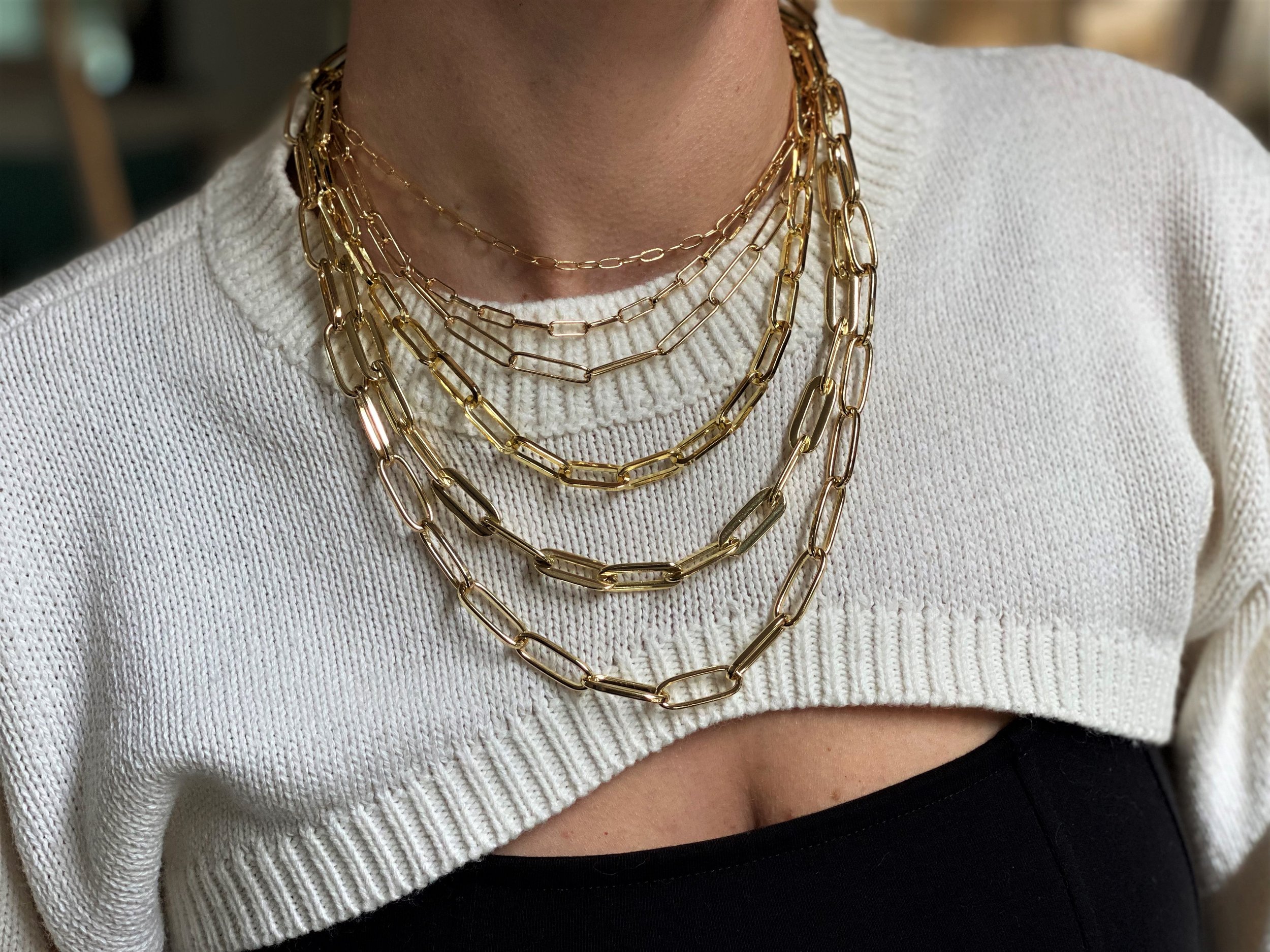 The Rachel Necklace Chunky Chain Necklace Paperclip Chain 
