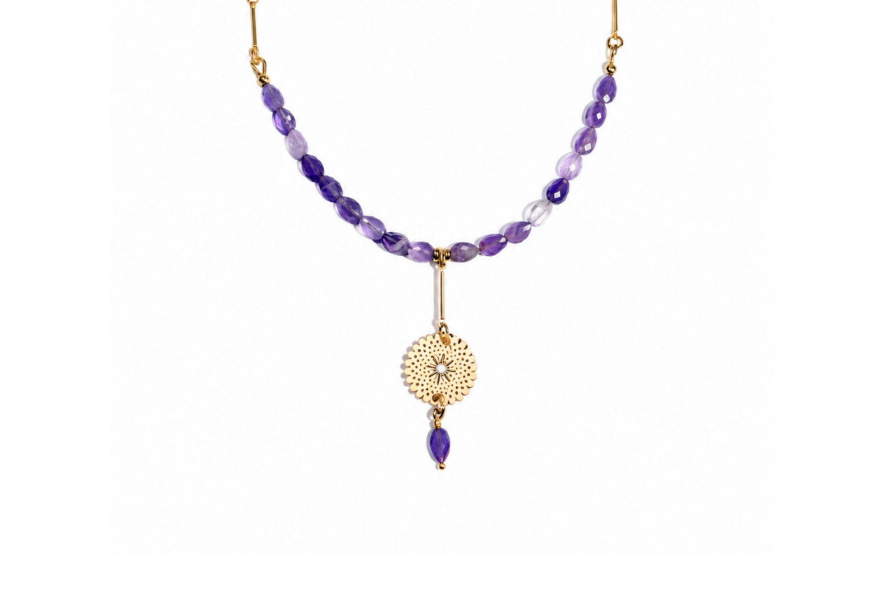 AMETHYST LEAVES Y-NECKLACE