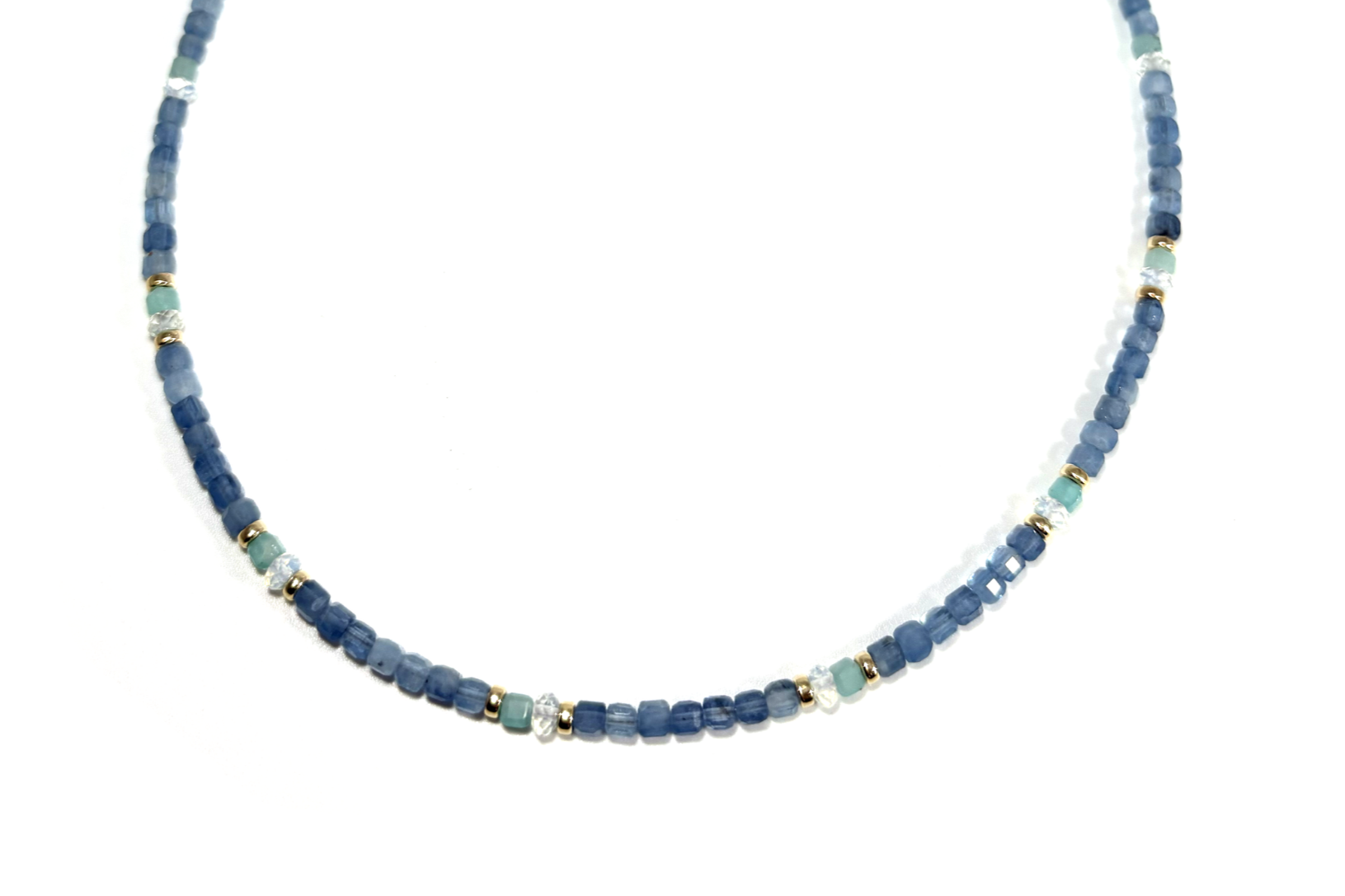 MINI BEADED SANTA MARIA AQUAMARINE & AMAZONITE NECKLACE