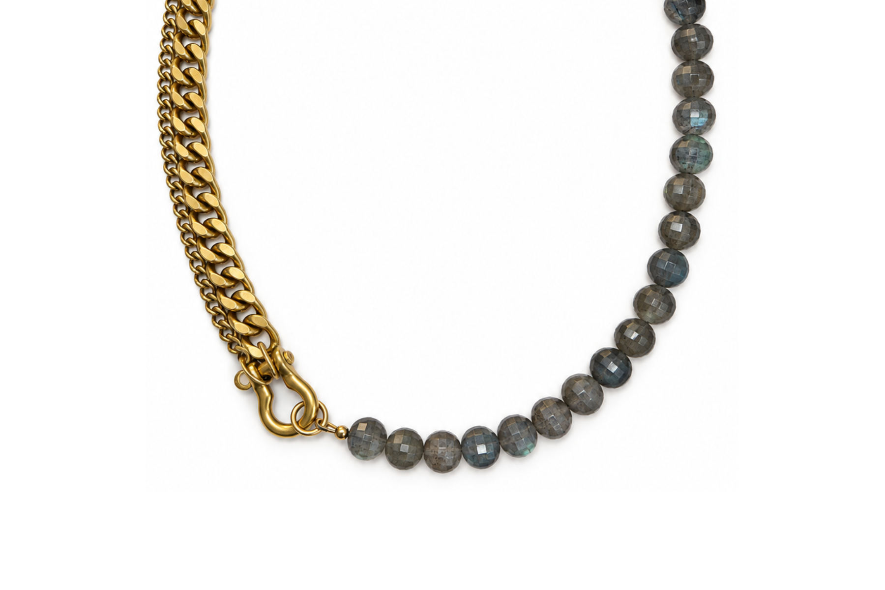 SHACKLE DUO: LABRADORITE COIN NECKLACE
