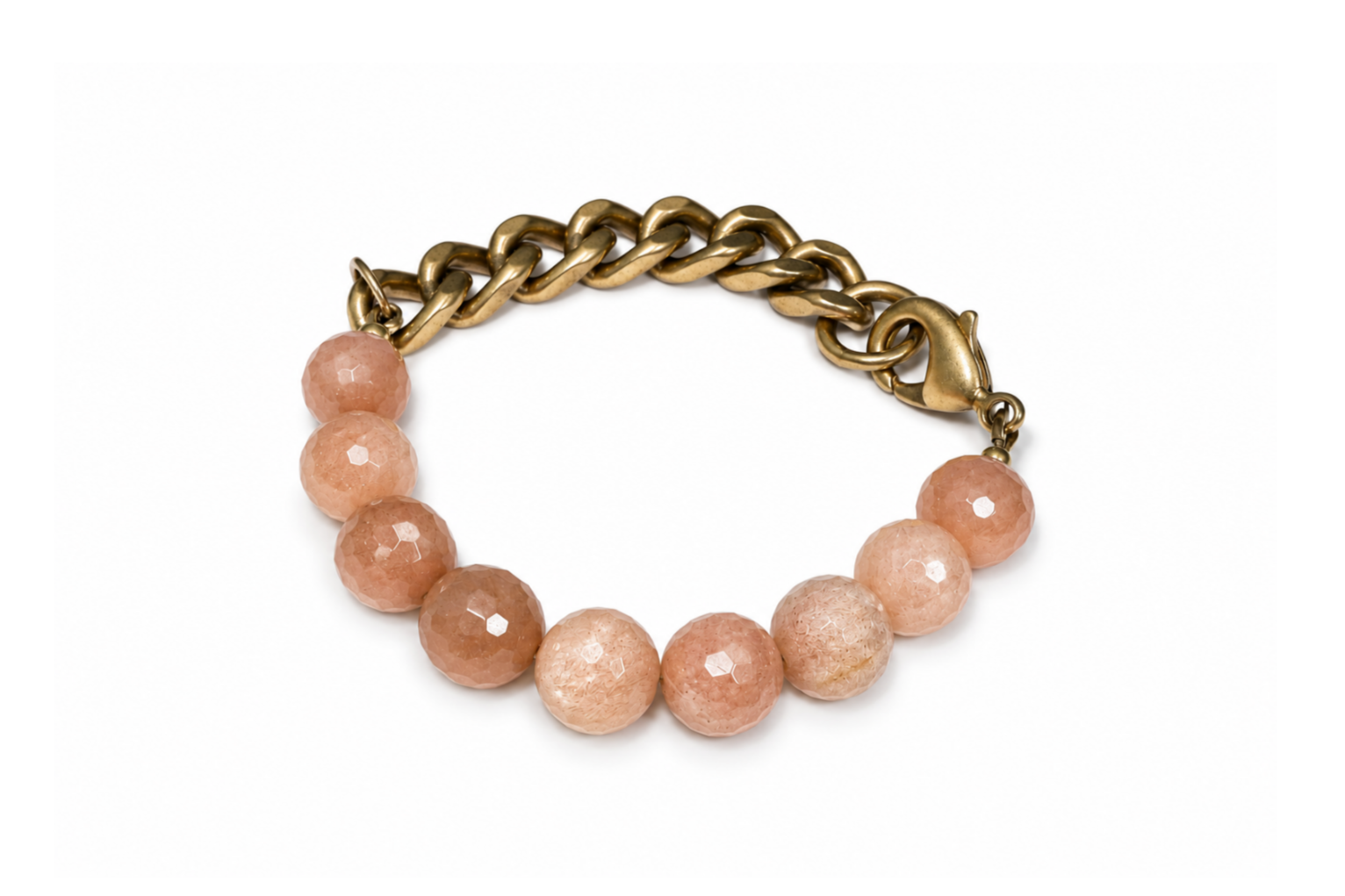 REMIX: FACETED PEACH MOONSTONE BRACELET