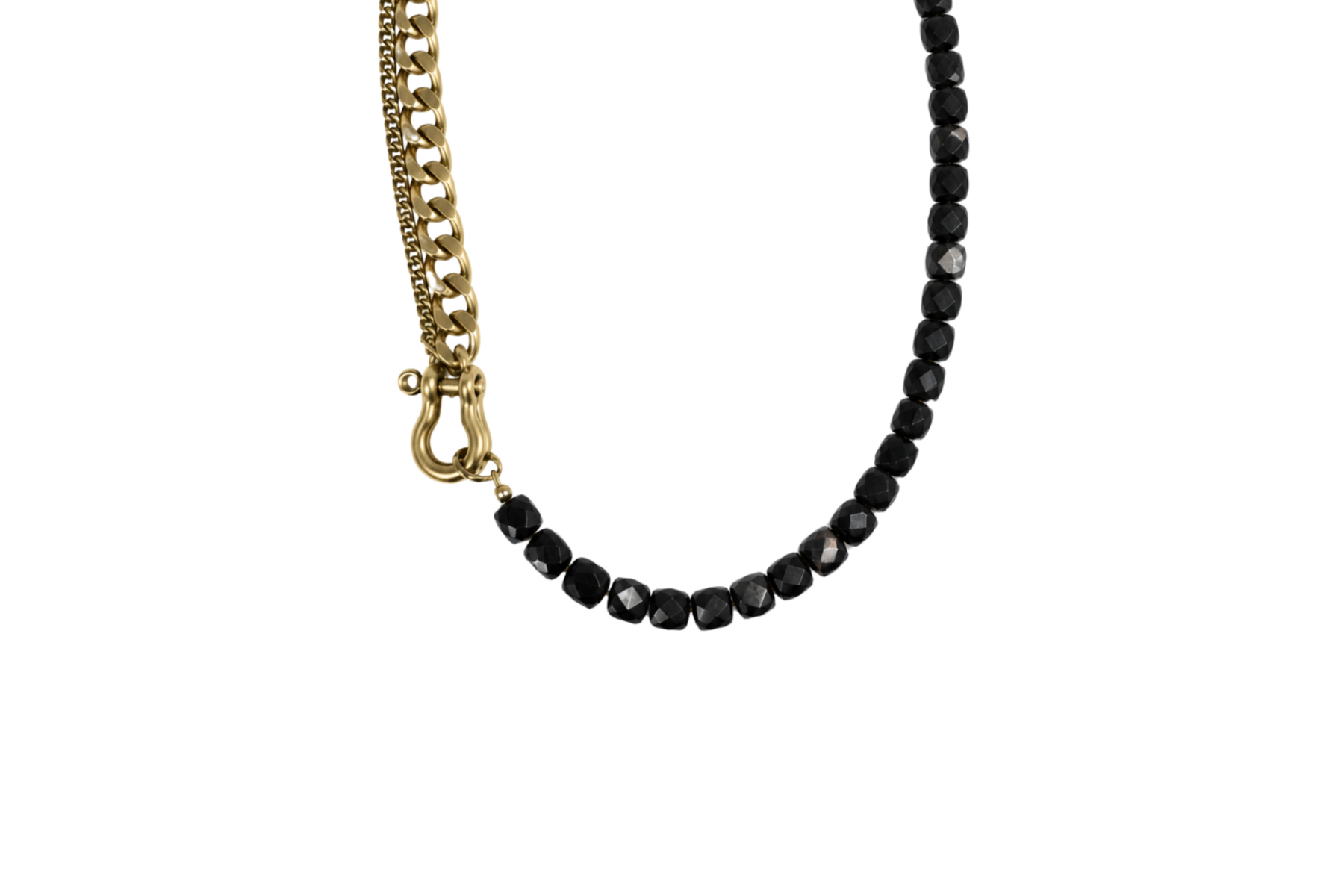 SHACKLE DUO: BLACK TOURMALINE CUBES NECKLACE