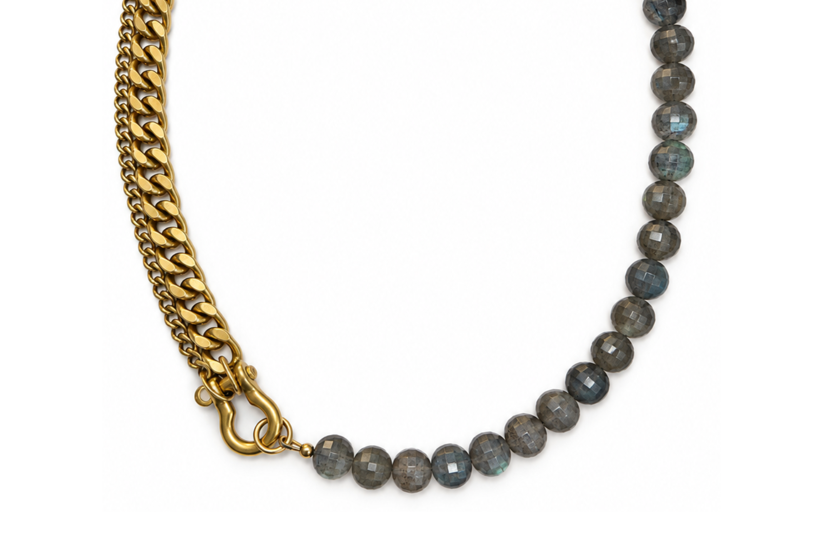 SHACKLE DUO: LABRADORITE COIN NECKLACE