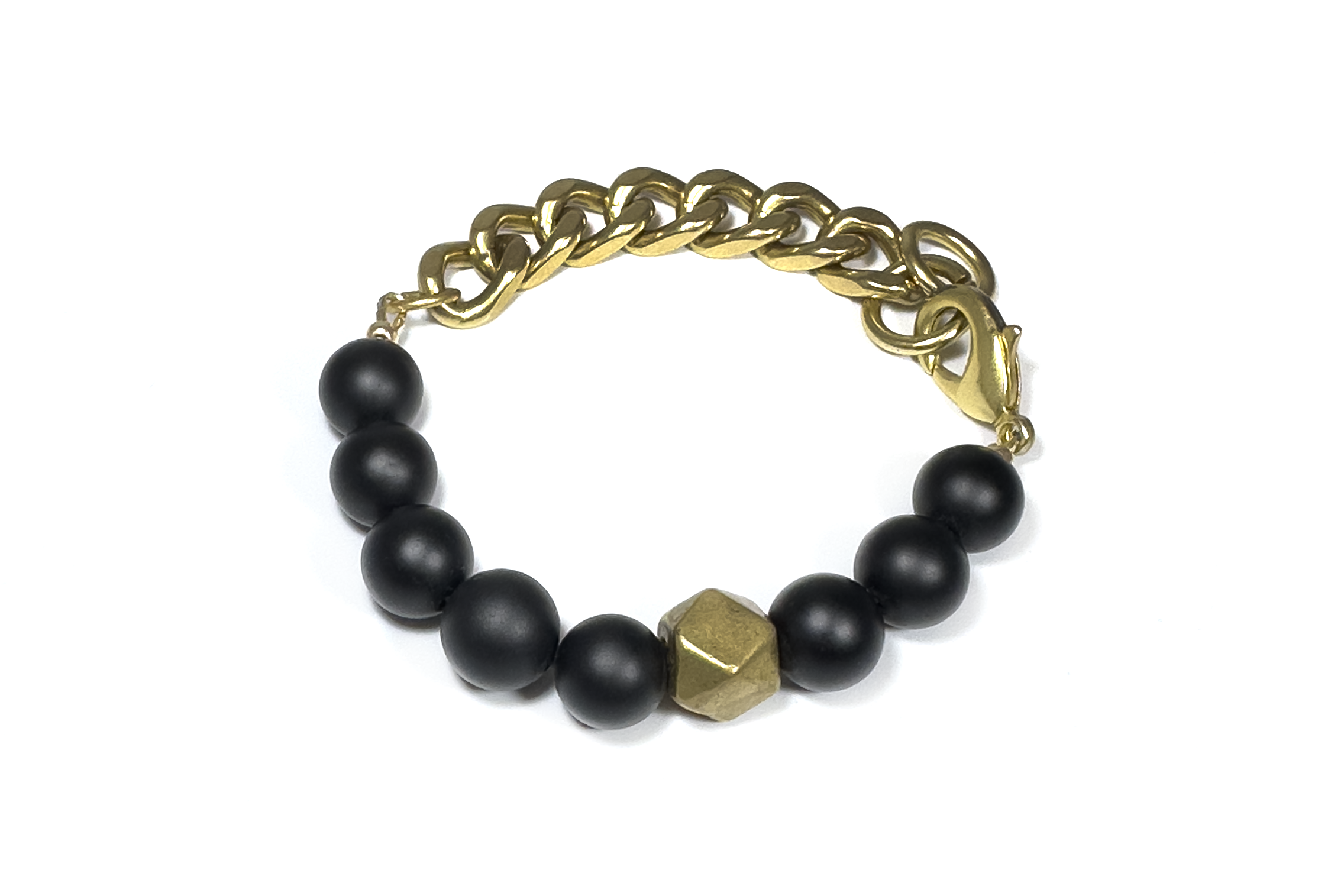 REMIX: MATTE BLACK AGATE WITH INDIAN BRASS
