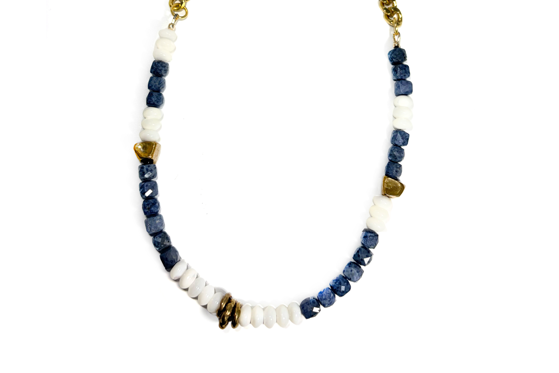BLUE SPONGE CORAL & MOTHER OF PEARL NECKLACE (LIMITED EDITION)