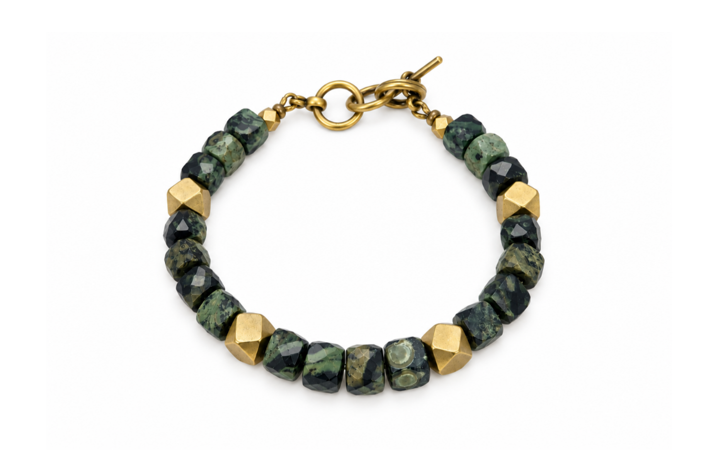 NARROW: KAMBABA JASPER CUBED BRACELET