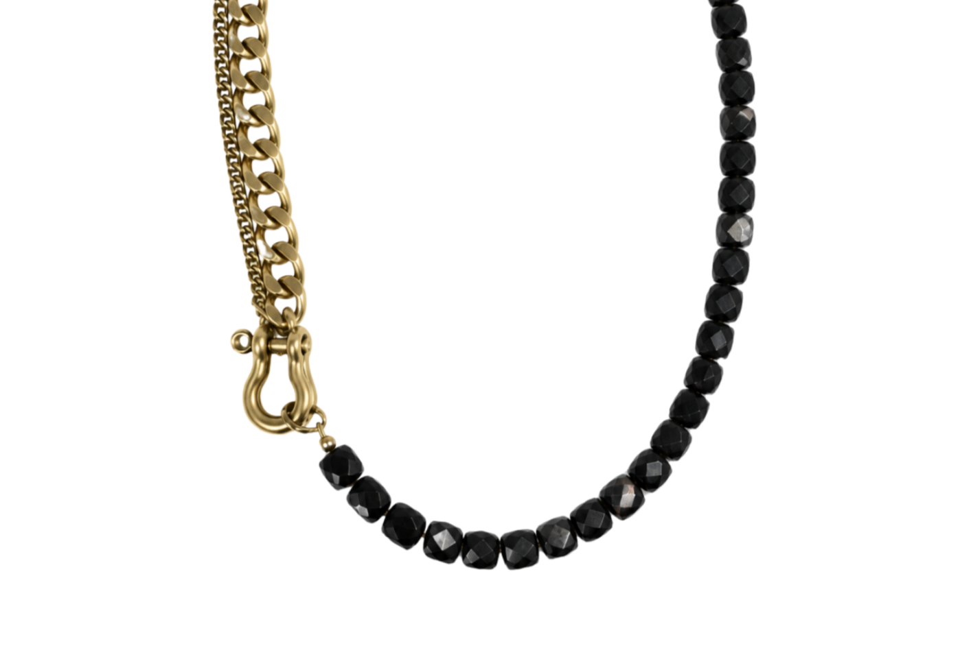 SHACKLE DUO: BLACK TOURMALINE NECKLACE