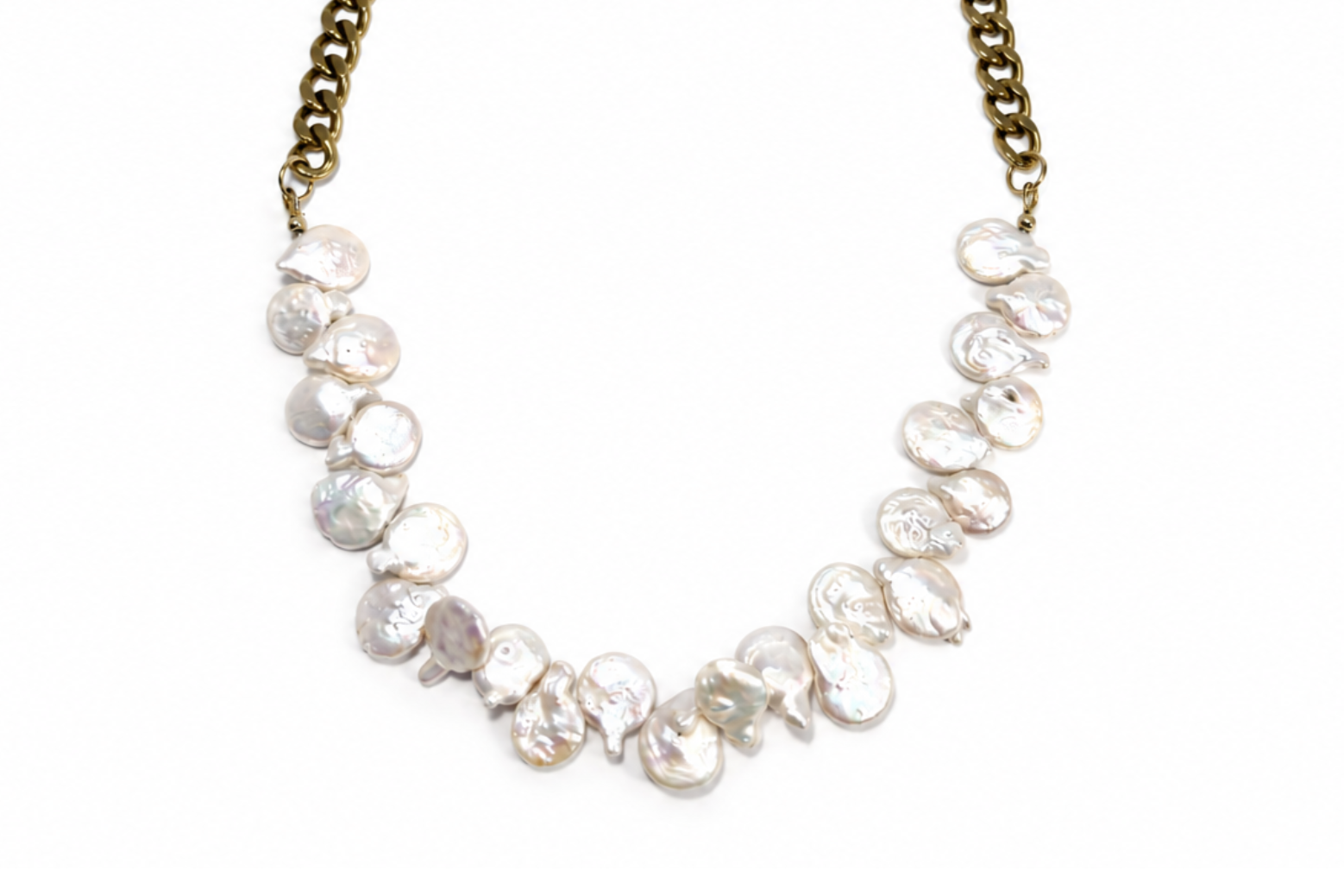 PEARL PETALS & CURB NECKLACE (LIMITED-EDITION)