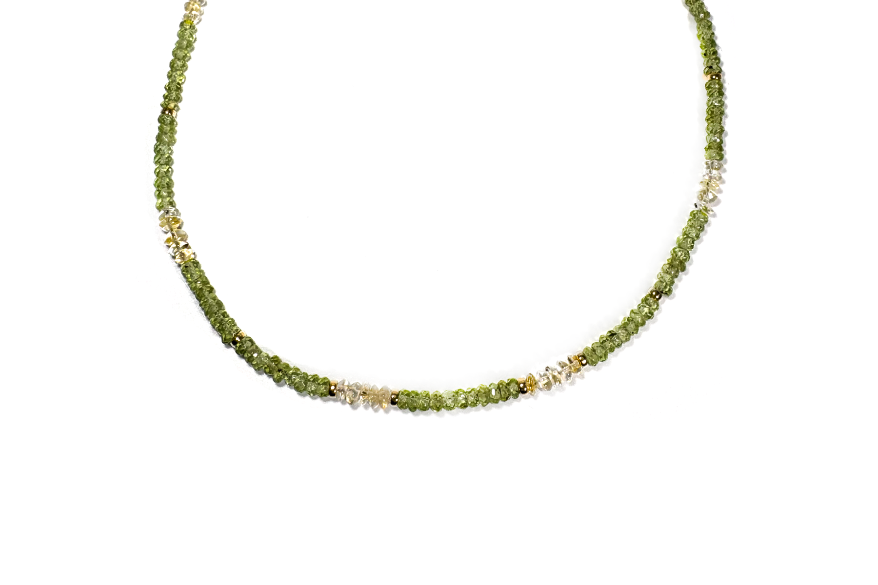 MINI BEADED: PERIDOT & CITRINE NECKLACE