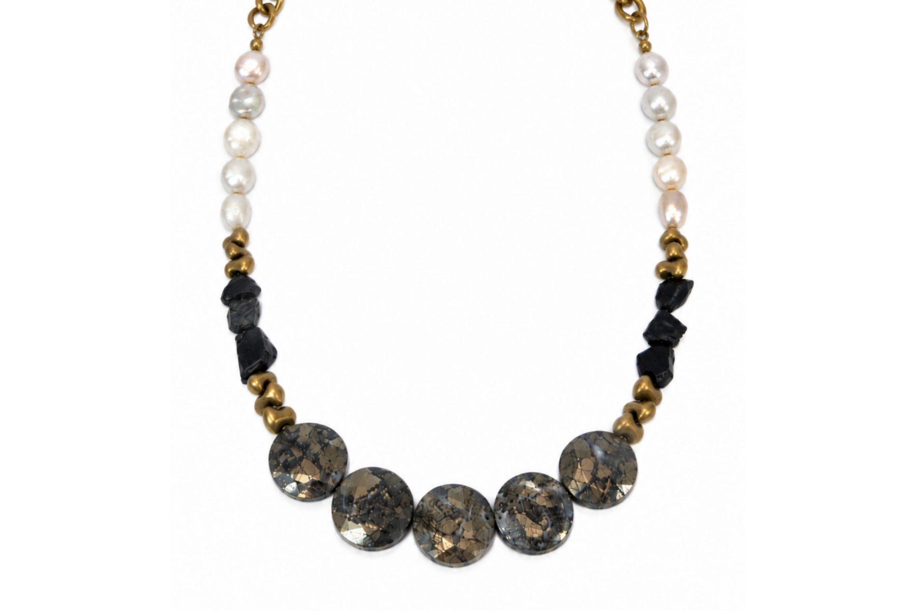 NIPOMO MARCASITE | PEARL | SPINEL NECKLACE