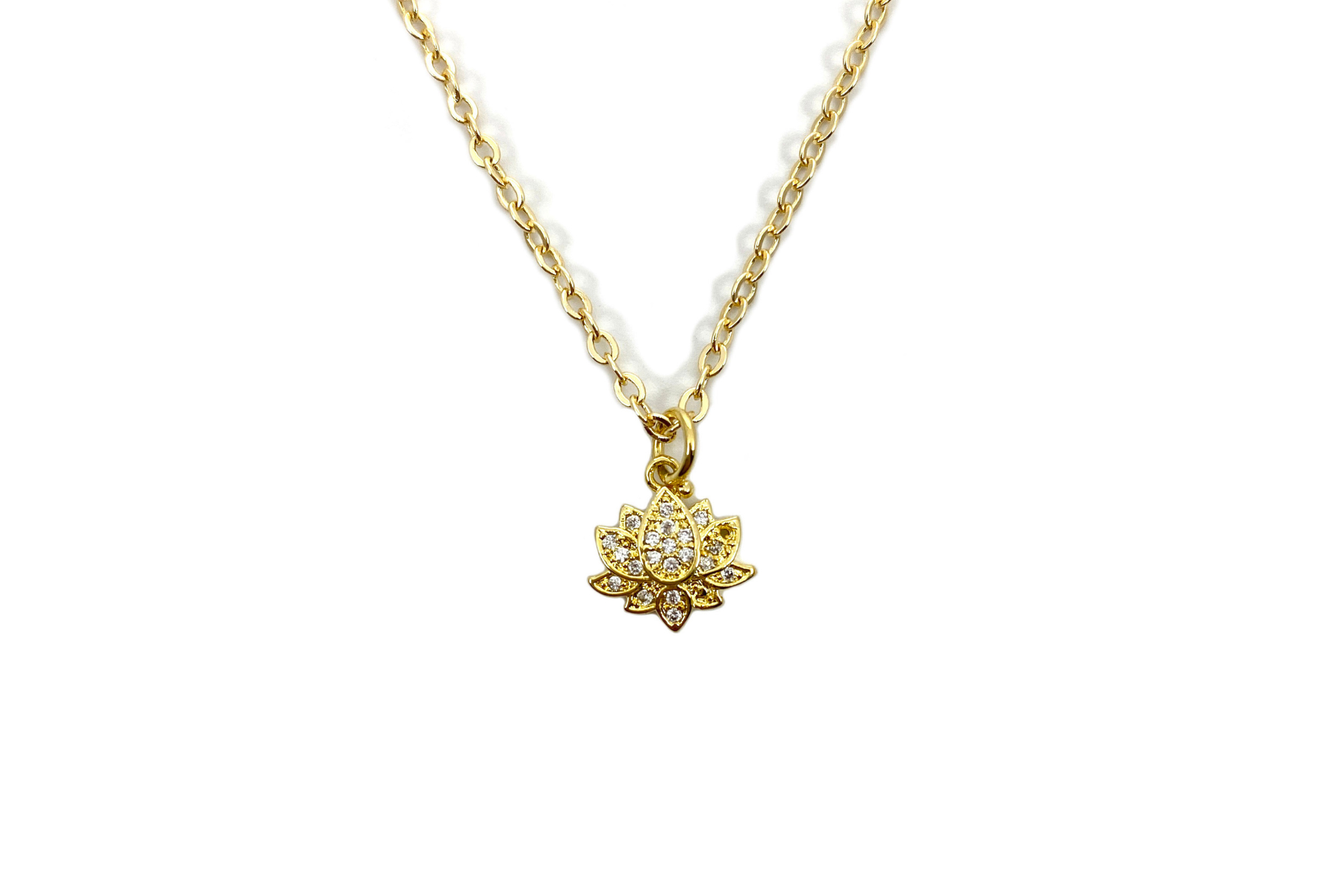 CRYSTAL PAVÉ LOTUS NECKLACE