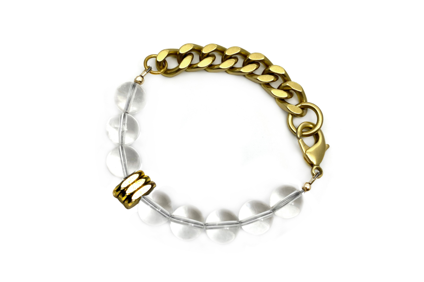 REMIX: ROCK QUARTZ & BRASS HEISHI BRACELET