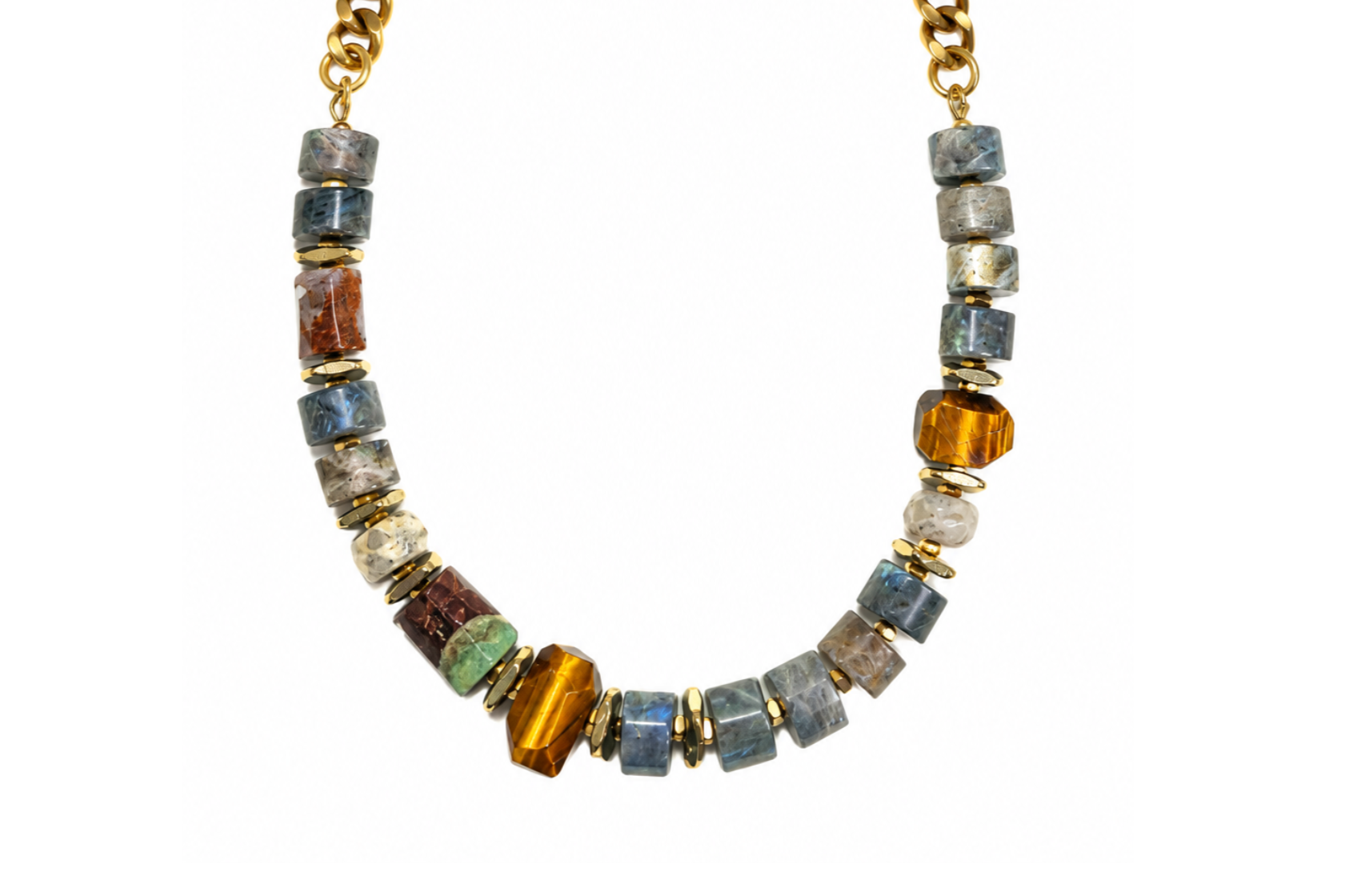LABRADORITE & TIGER'S EYE NECKLACE